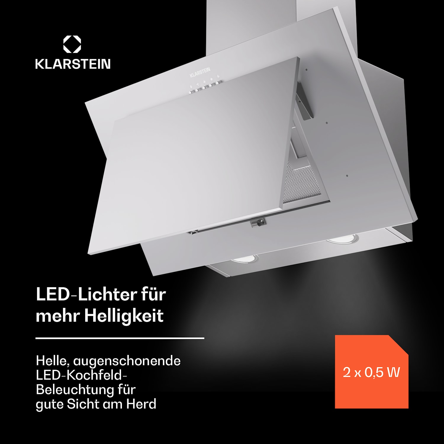 Athena 60 Dunstabzugshaube 60cm 247 m³/h LED Abluft/Umluft 60 cm | Edelstahl