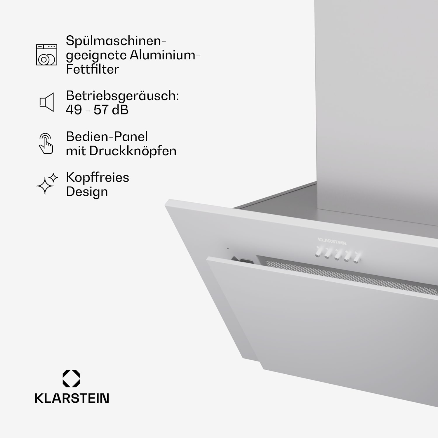 Athena 60 Dunstabzugshaube 60cm 247 m³/h LED Abluft/Umluft 60 cm | Edelstahl