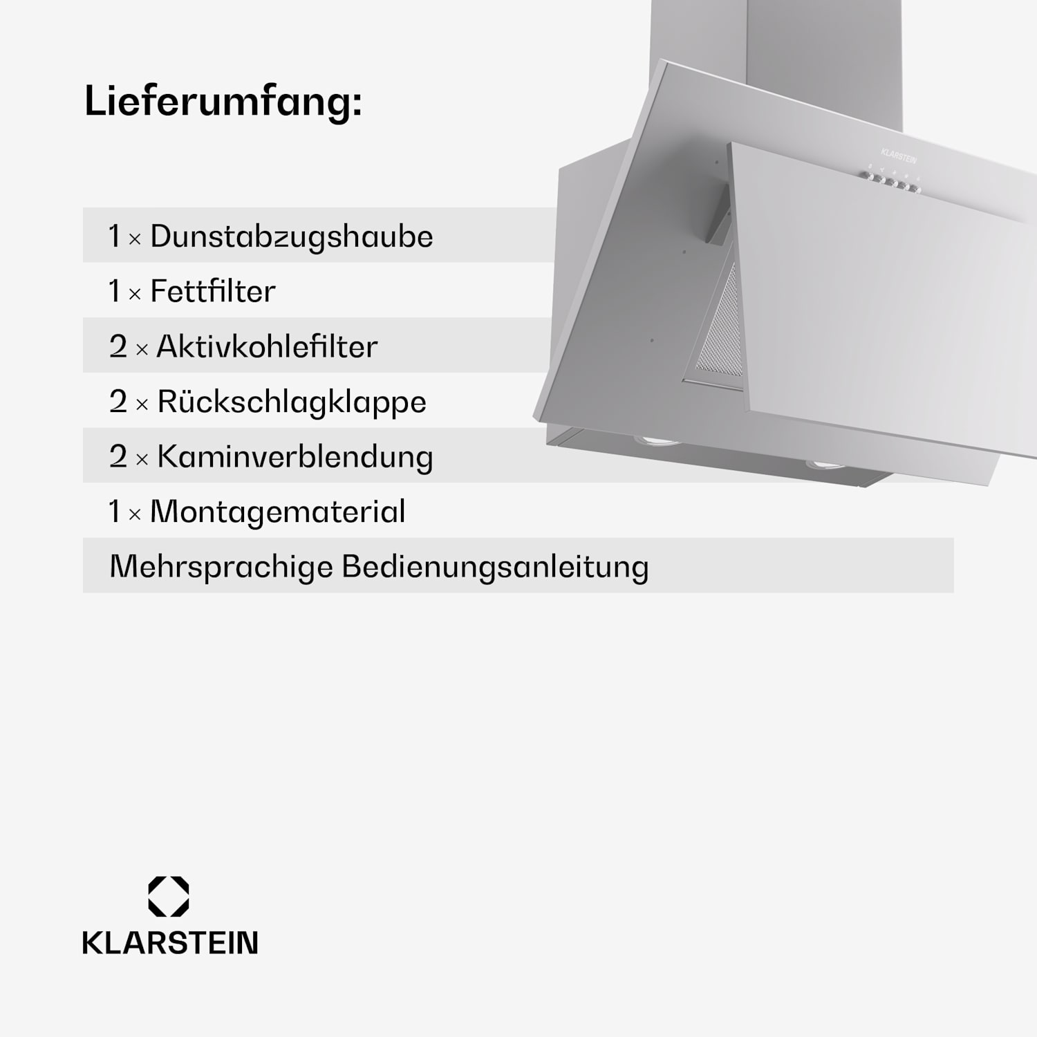 Athena 60 Dunstabzugshaube 60cm 247 m³/h LED Abluft/Umluft 60 cm | Edelstahl