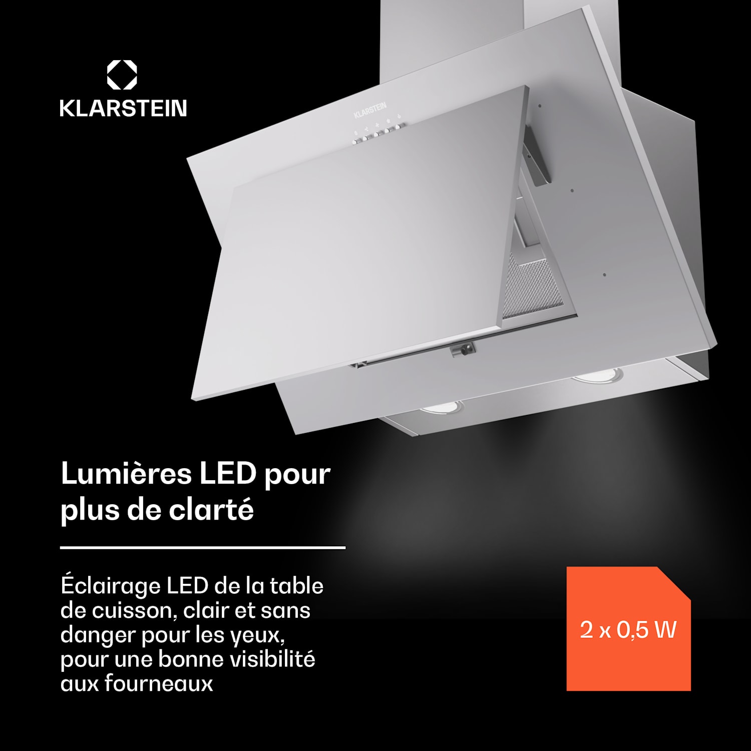 Athena 60 afzuigkap 60cm 247 m³/h led afvoer/recirculatie 60 cm | Nerjaveče jeklo