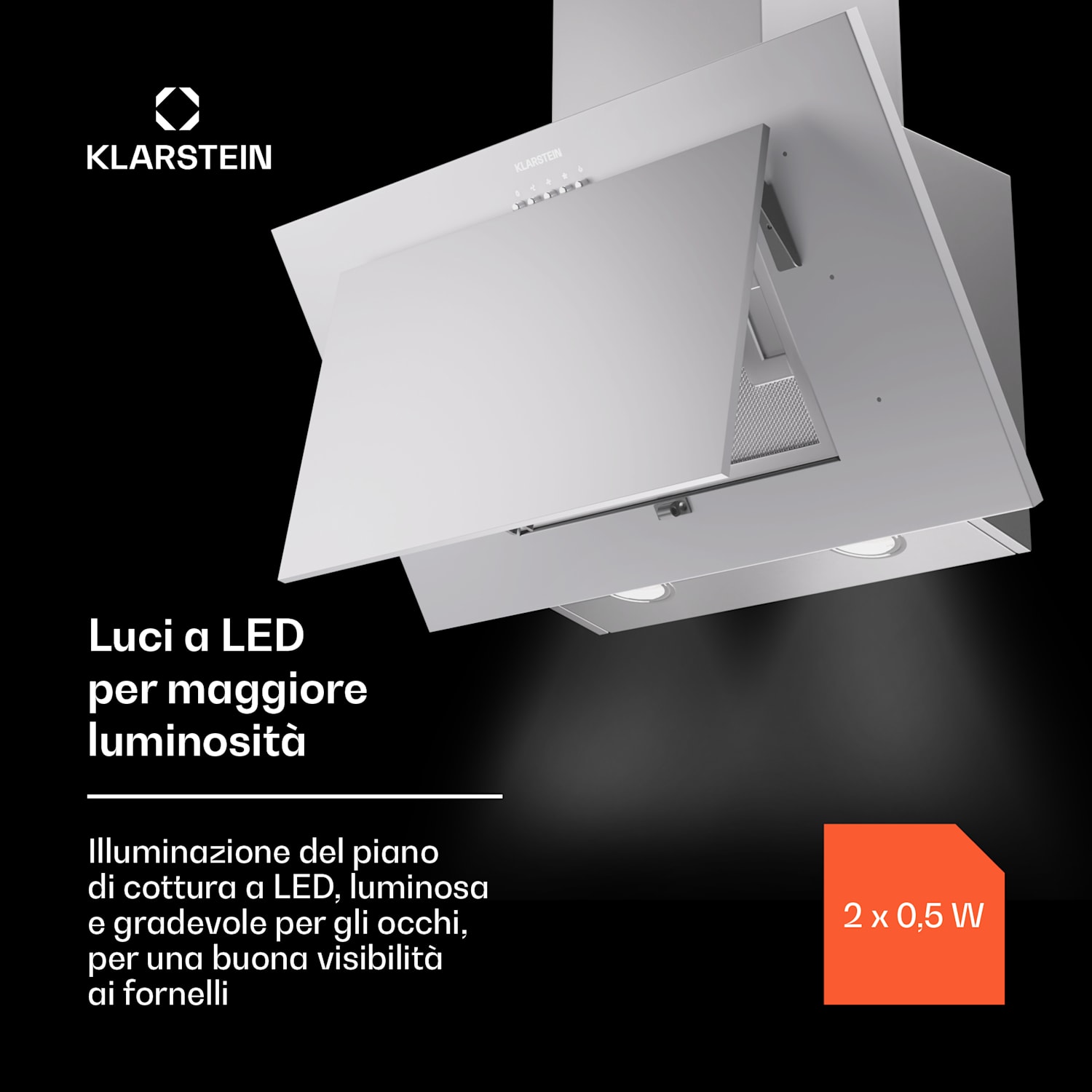 Athena 60 - Cappa aspirante, 60 cm, 247 m³/ora, LED, scarico/ricircolo 60 cm | Aço Inoxidável