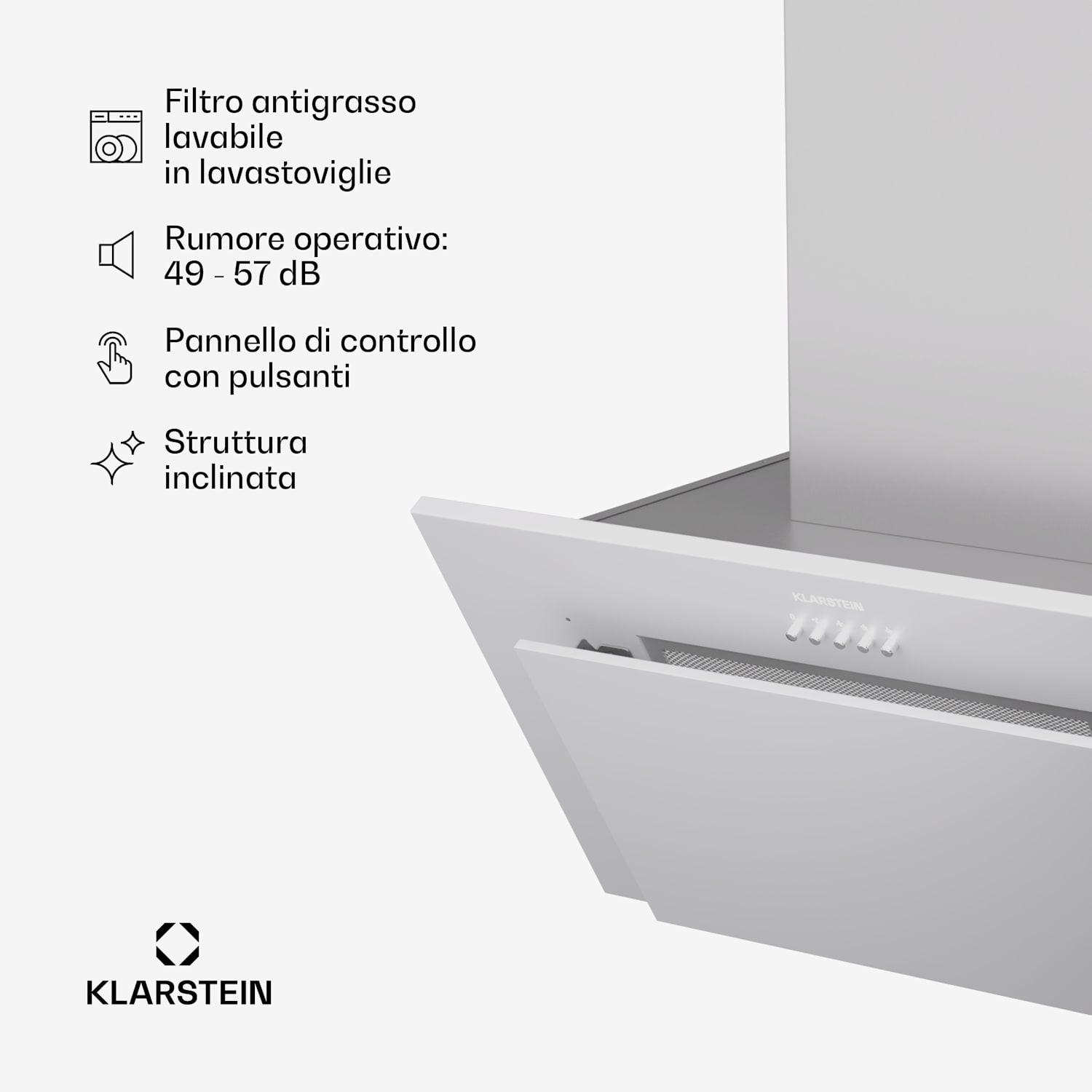 Athena 60 - Cappa aspirante, 60 cm, 247 m³/ora, LED, scarico/ricircolo 60 cm | Aço Inoxidável