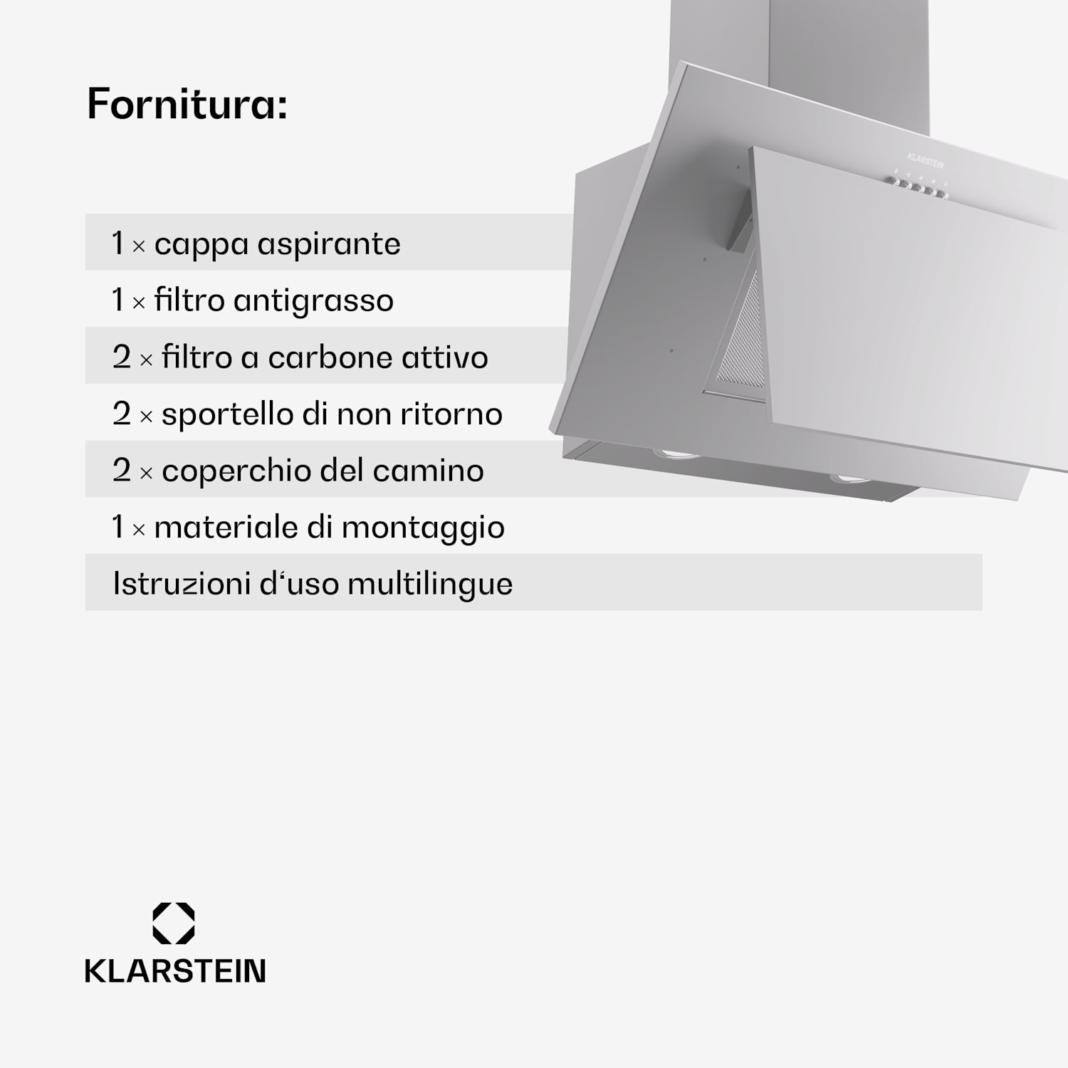 Athena 60 - Cappa aspirante, 60 cm, 247 m³/ora, LED, scarico/ricircolo 60 cm | Aço Inoxidável