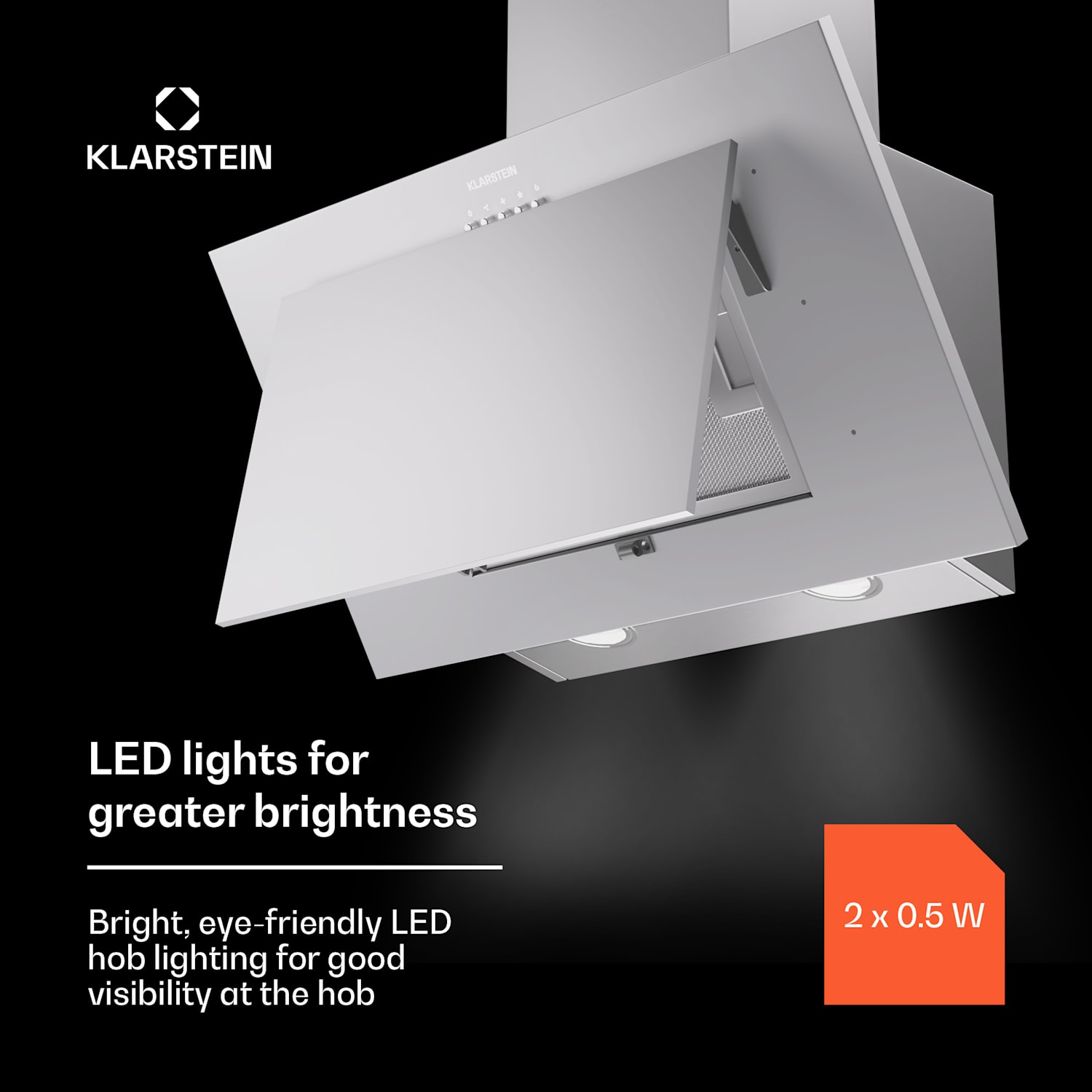 Athena 60 -liesituuletin 60 cm 247 m³/h LED poistoilma/kiertoilma 60 cm | Ruostumaton Teräs