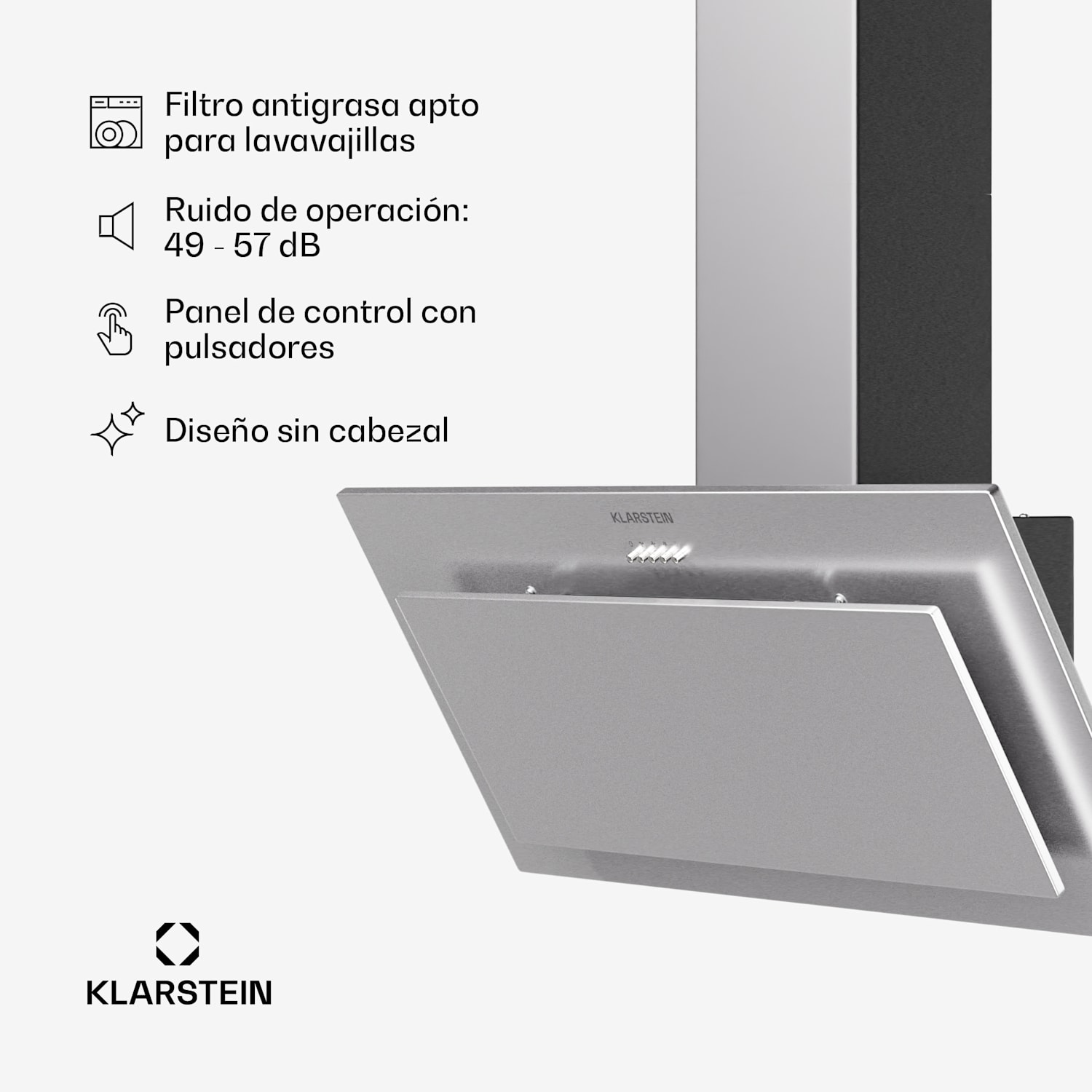 Athena 90 Campana extractora 90 cm 300 m³/h Led Extracción/recirculación de aire 