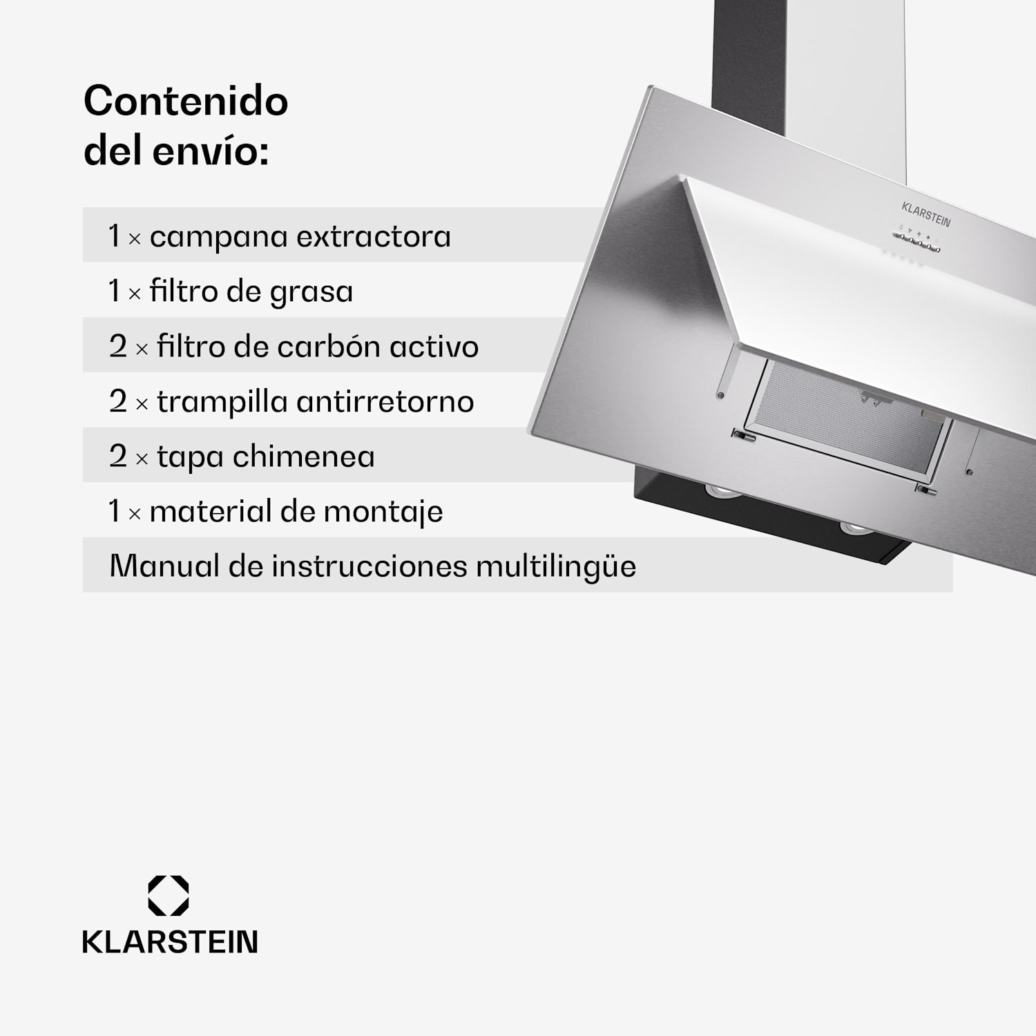 Athena 90 Campana extractora 90 cm 300 m³/h Led Extracción/recirculación de aire 