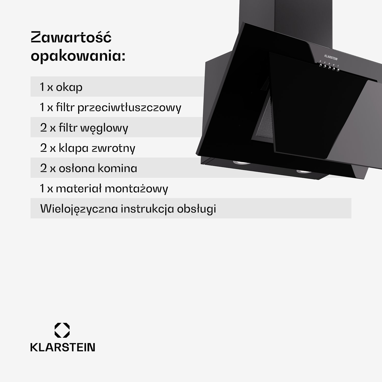 Athena 60, okap kuchenny, 60 cm, 247 m³/h, wyciąg/pochłaniacz, LED 60 cm | Czarny