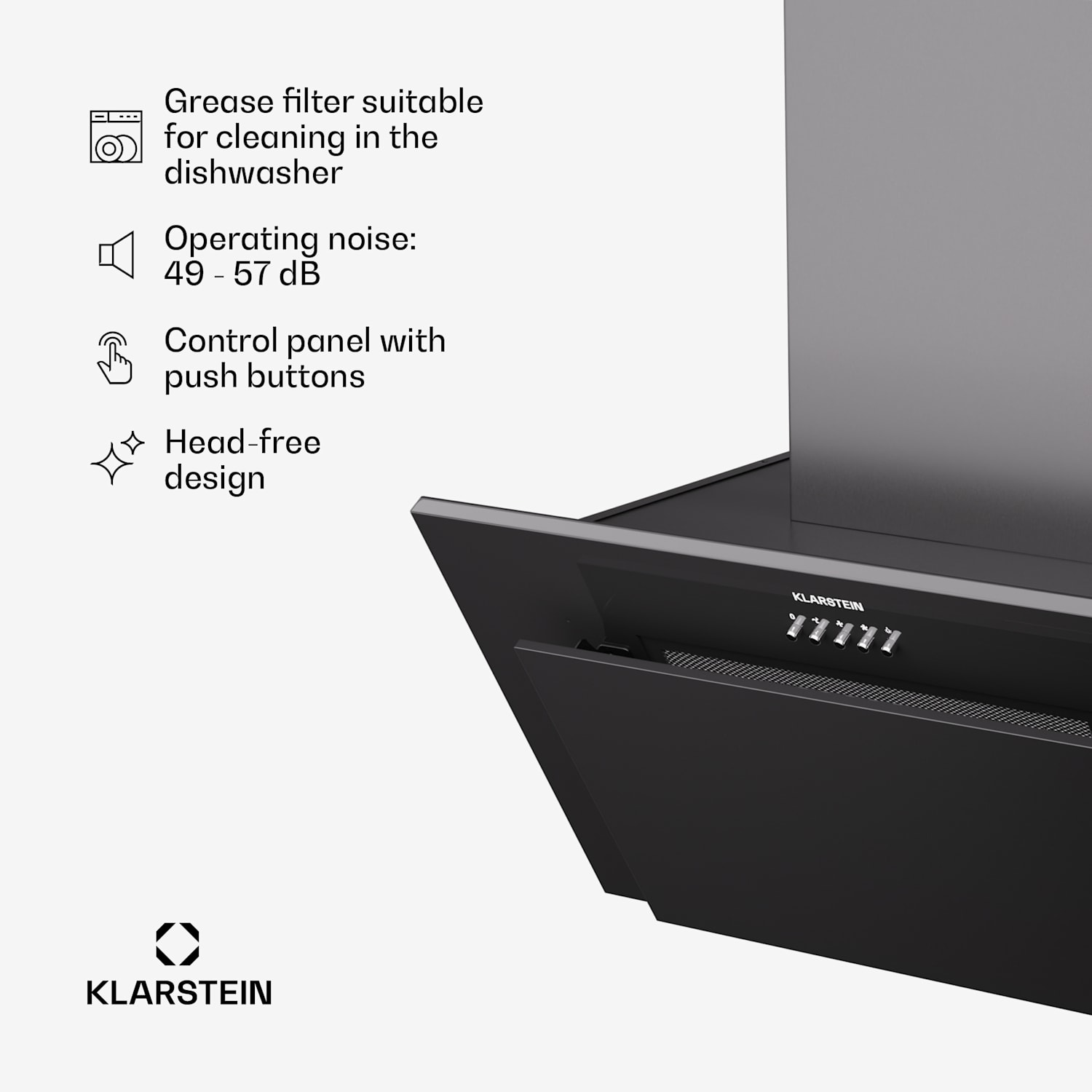 Athena 60 -liesituuletin 60 cm 247 m³/h LED poistoilma/kiertoilma 60 cm | Musta