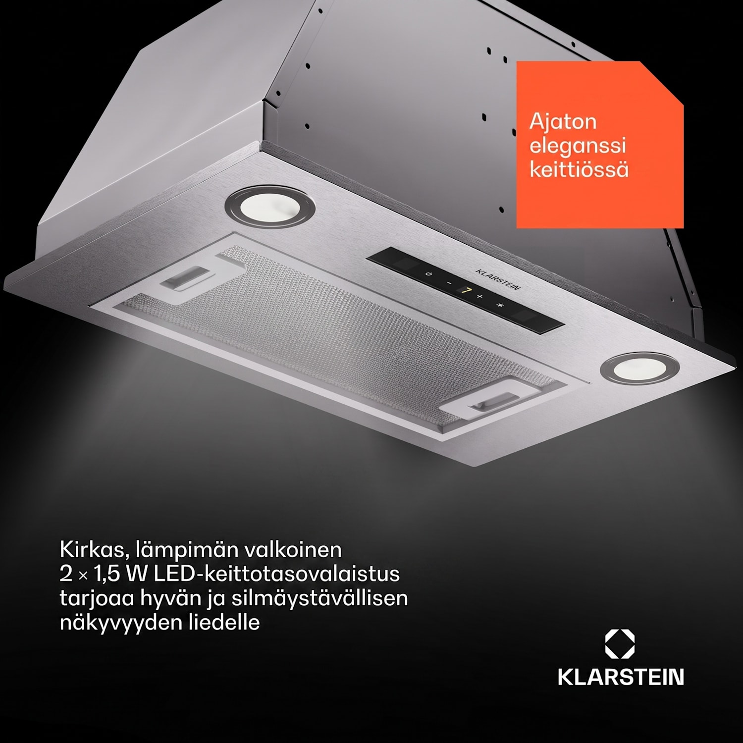 Paolo 52 liesituuletin integroitava 52 cm 439 m³/h LED kosketus A++ 52 cm | Hopea