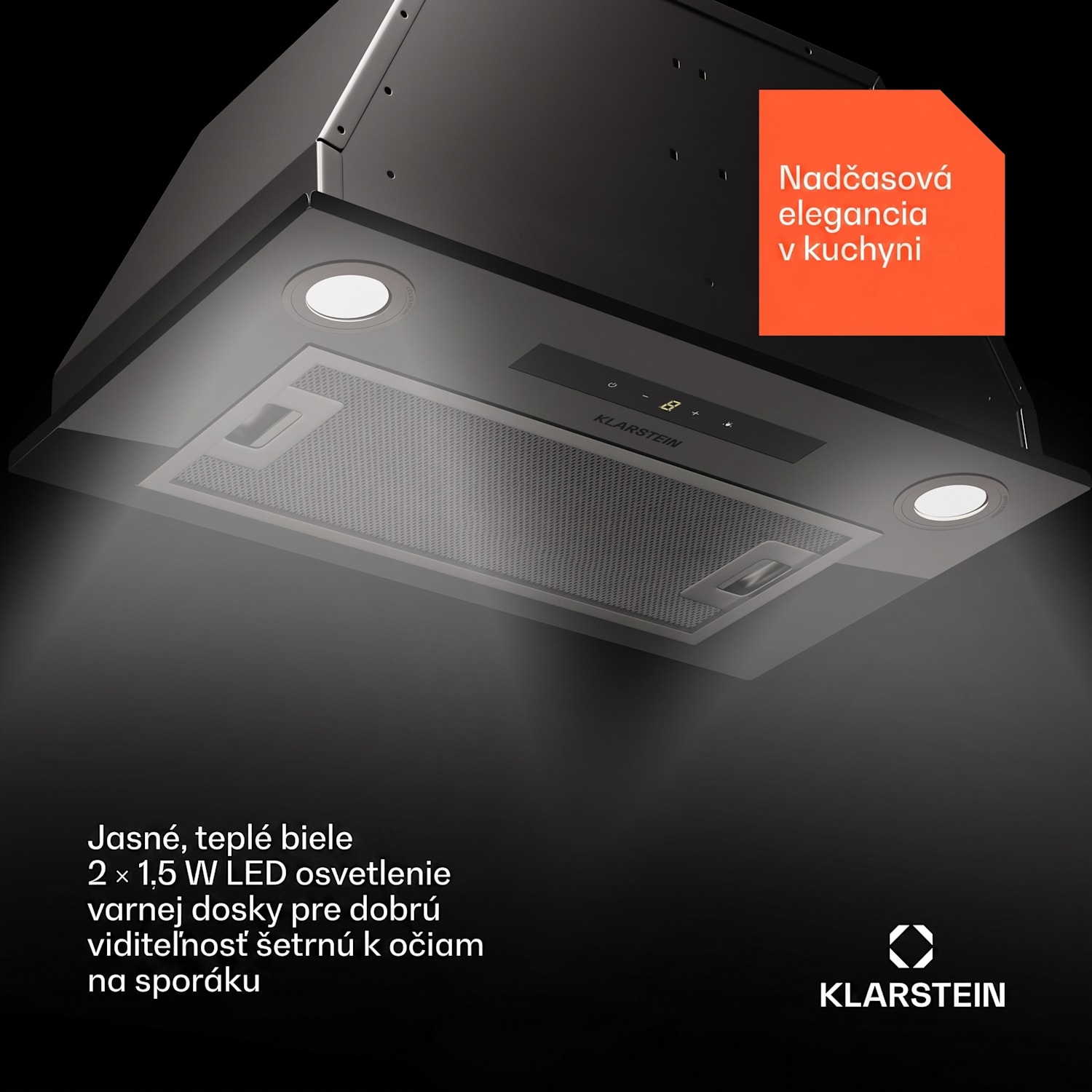 Paolo 52 vstavaný Digestor 52 cm 439 m³/h LED Touch A++ 52 cm | Čierna