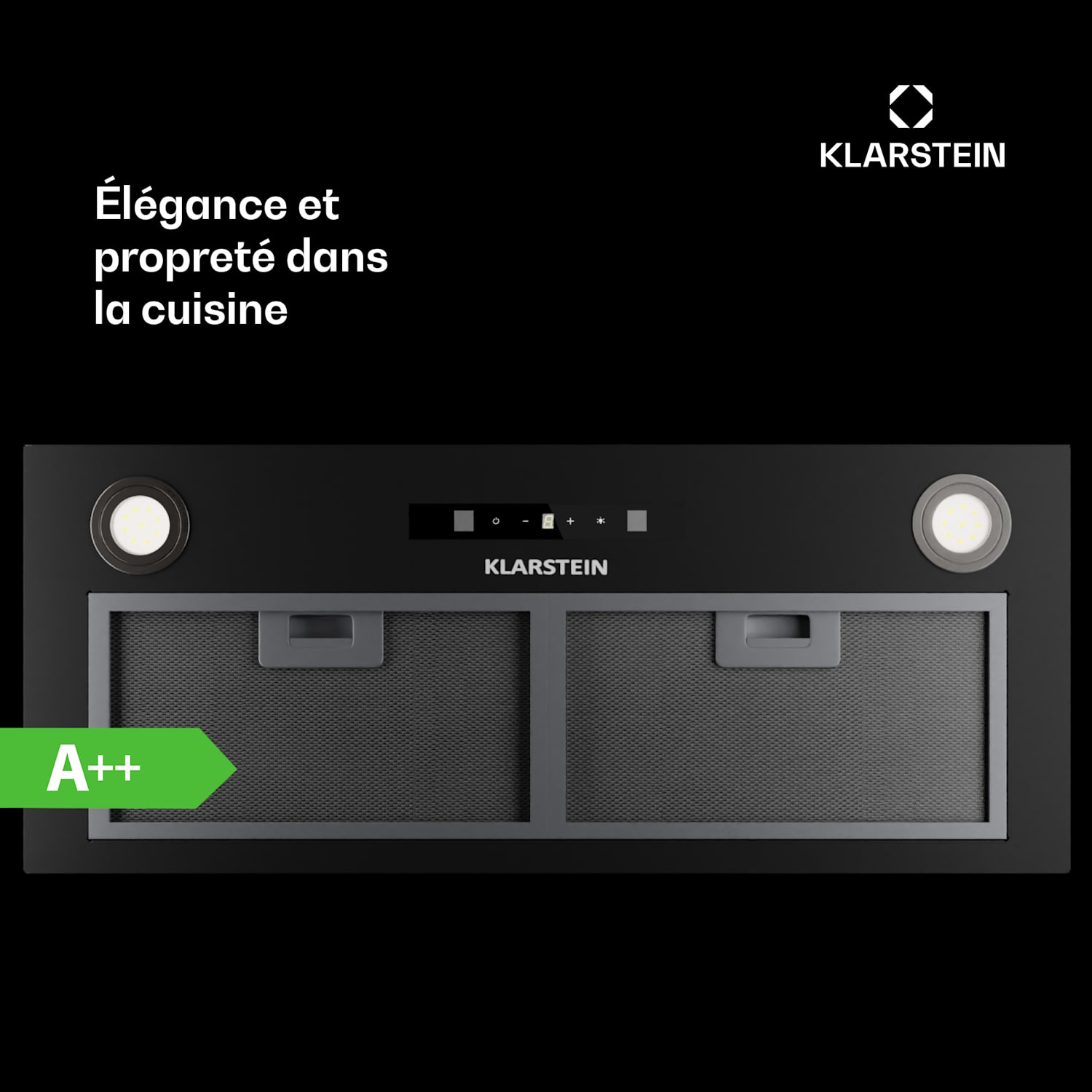 Paolo 72 Hotte aspirante encastrable 72 cm 520 m³/h LED Tactile A++ 72 cm | Noir