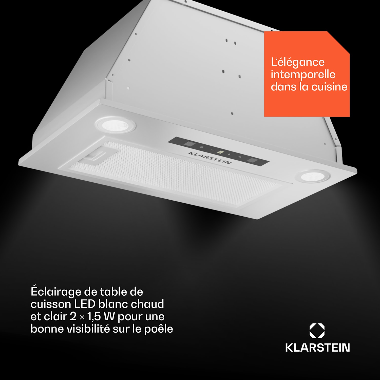 Paolo 52 afzuigkap inbouw 52 cm 439 m³/h led touch A++ 52 cm | Wit