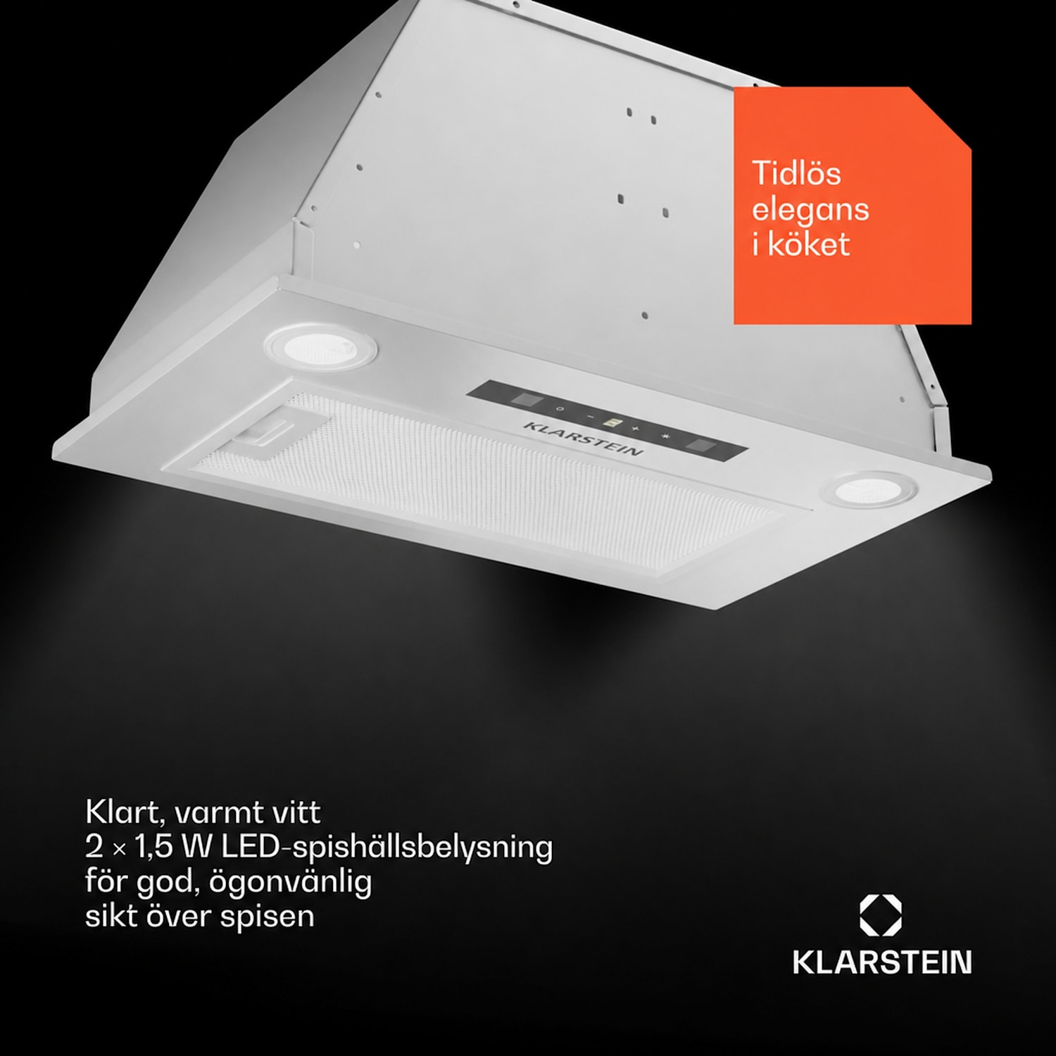 Paolo 52 Köksfläkt inbyggnad 52 cm 439 m³/h LED touch A++ 