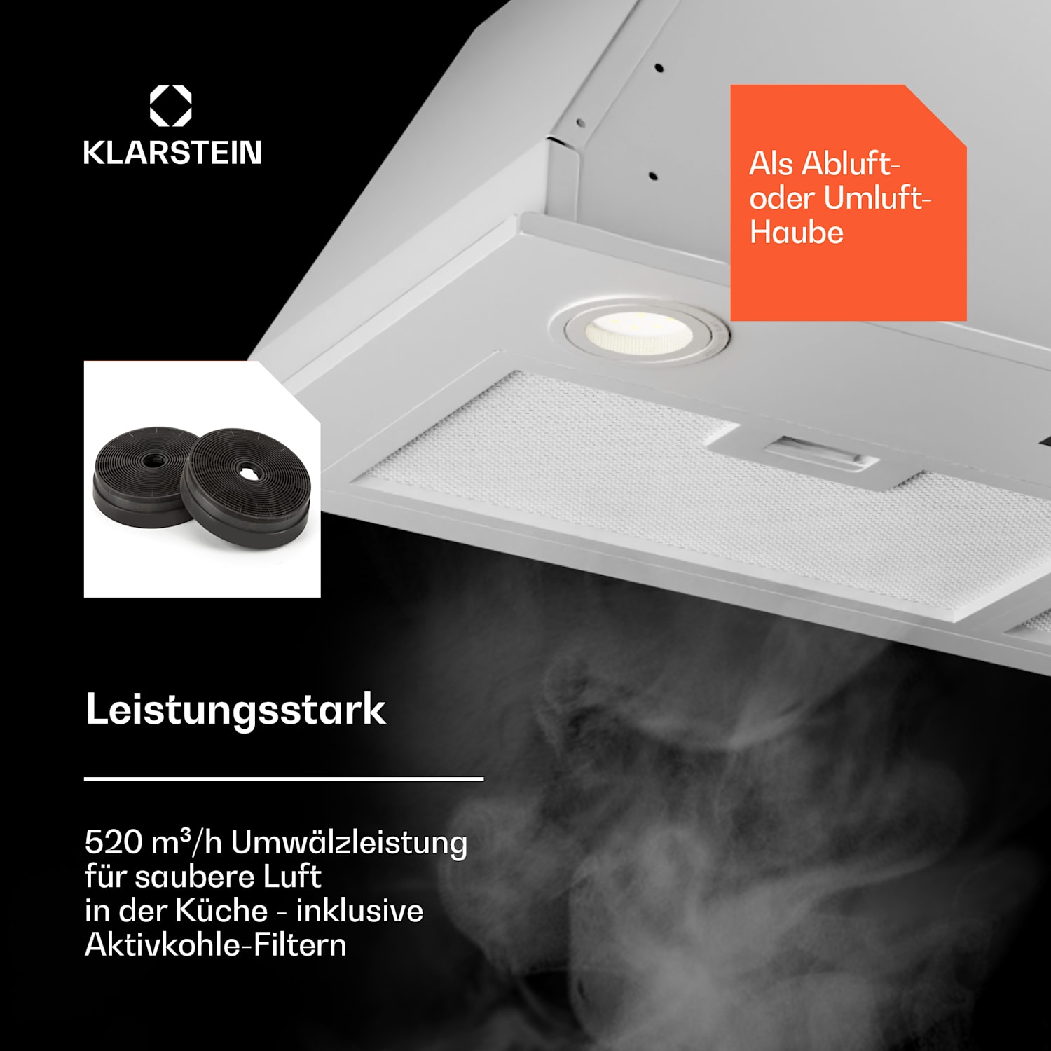 Paolo 72 Dunstabzugshaube Einbau 72 cm 520 m³/h LED Touch A++ 72 cm | Weiß