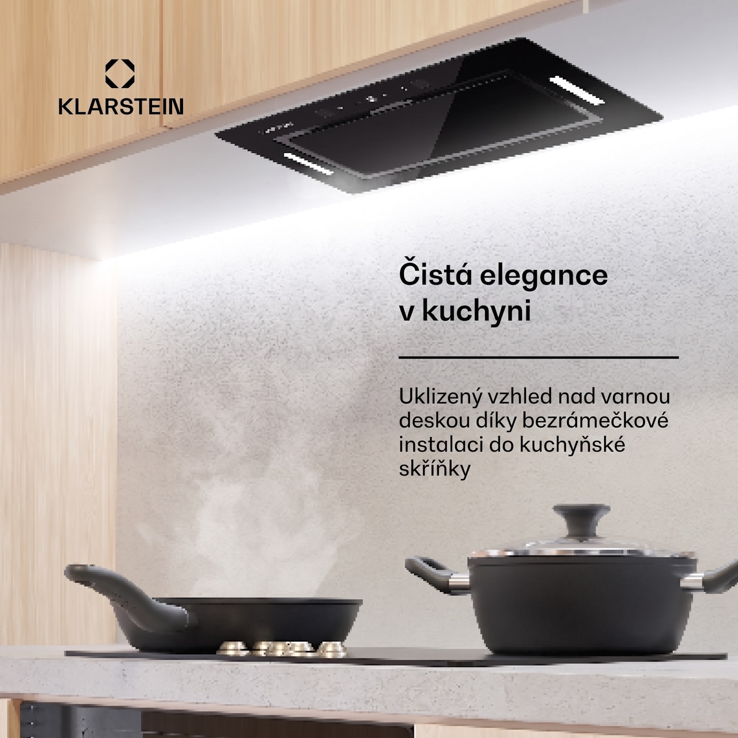 Hektor Eco, digestoř, 52 cm, 466 m³/h, dotykové ovládání, sklo 52 cm | Černá