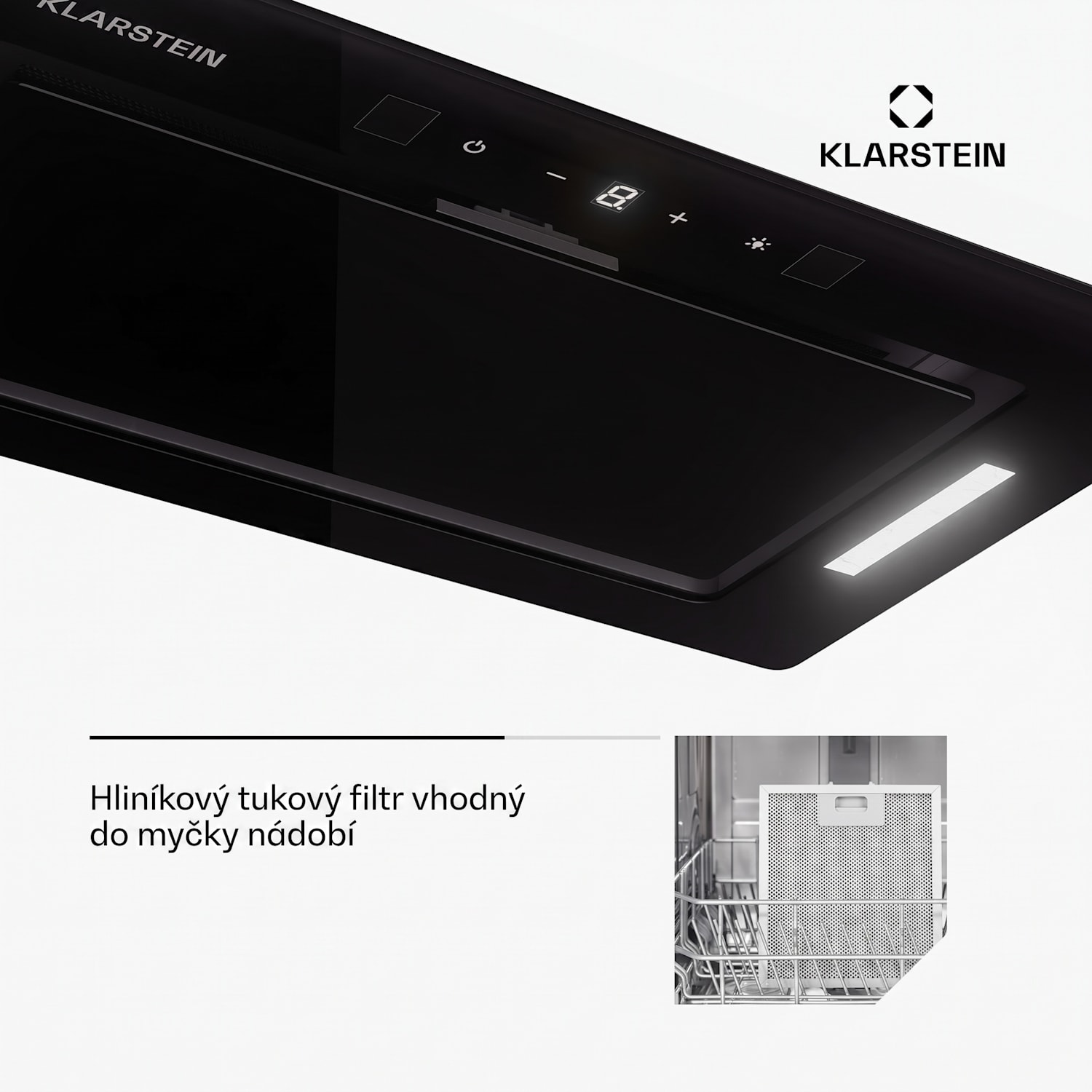 Hektor Eco, digestoř, 52 cm, 466 m³/h, dotykové ovládání, sklo 52 cm | Černá