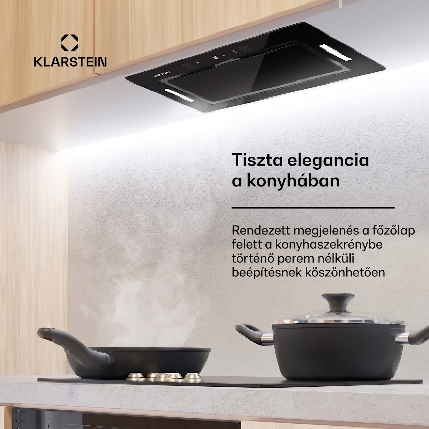 Hektor Eco, páraelszívó, 52 cm, 466 m³/ó, érintéses vezérlés, üveg 52 cm | Fekete