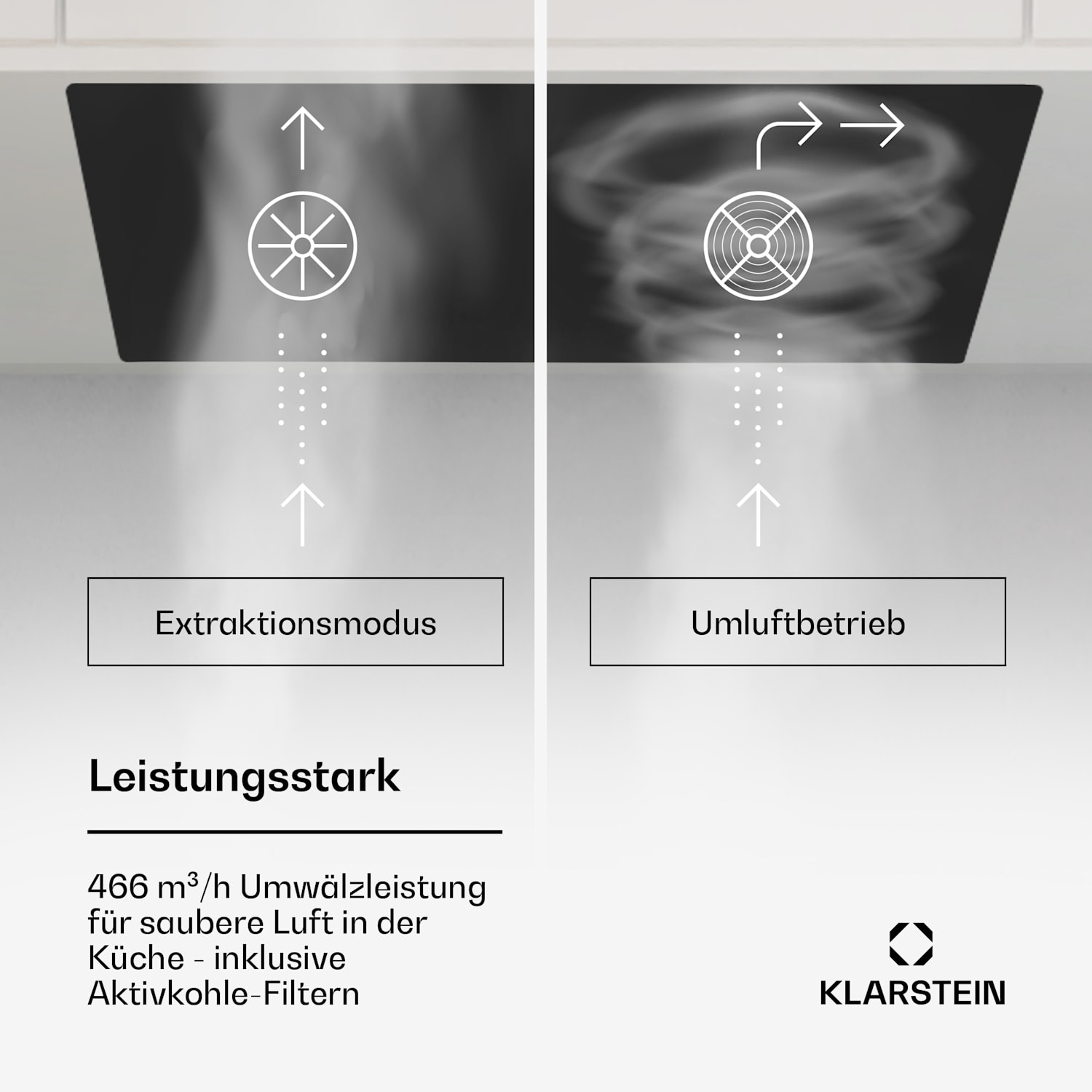 Hektor Eco Module de ventilation 72 cm 466 m³/h tactile verre 72 cm | Noir