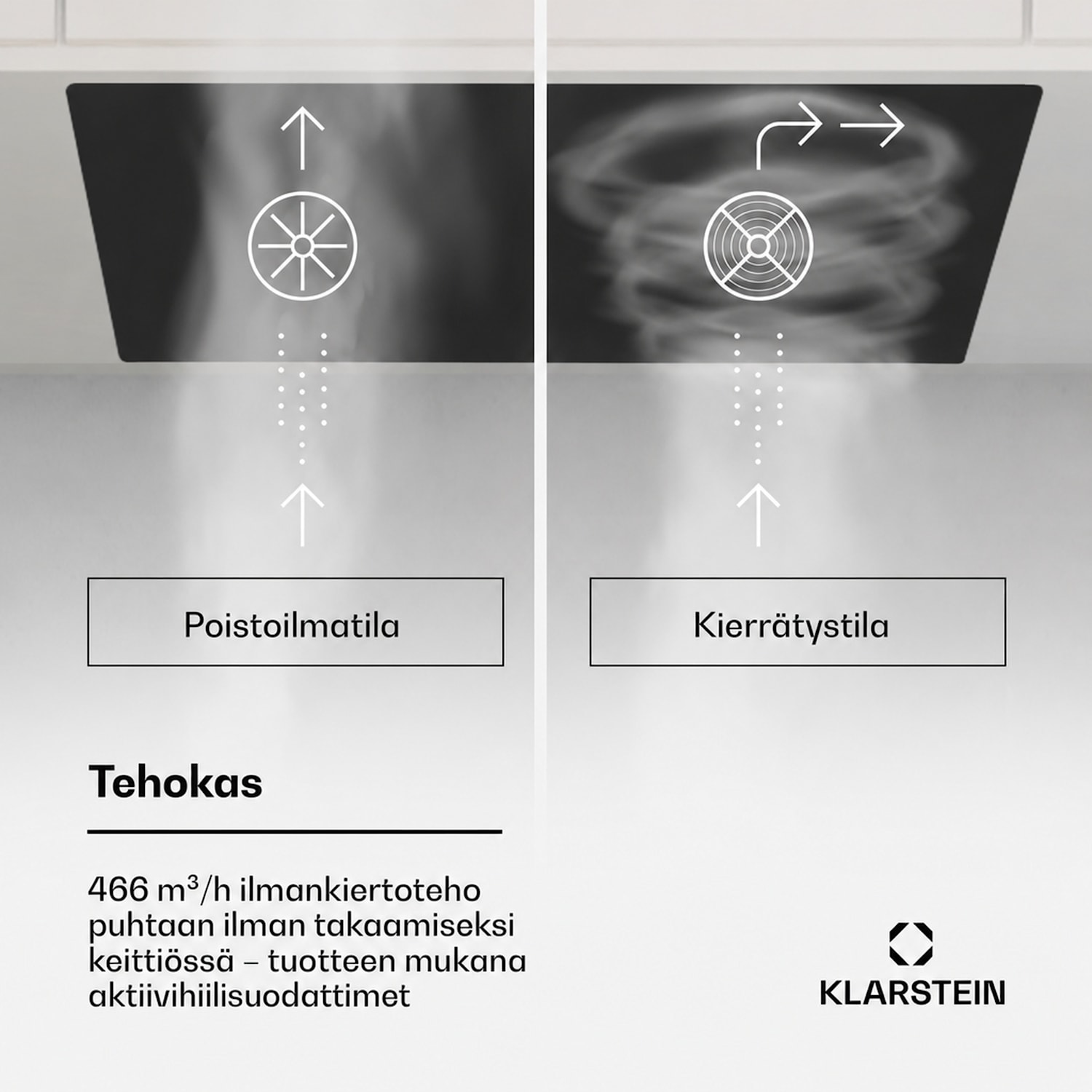 Hektor Eco -liesituuletin 60 cm 466 m³/h kosketus lasi 72 cm | 466 m³/h | Musta