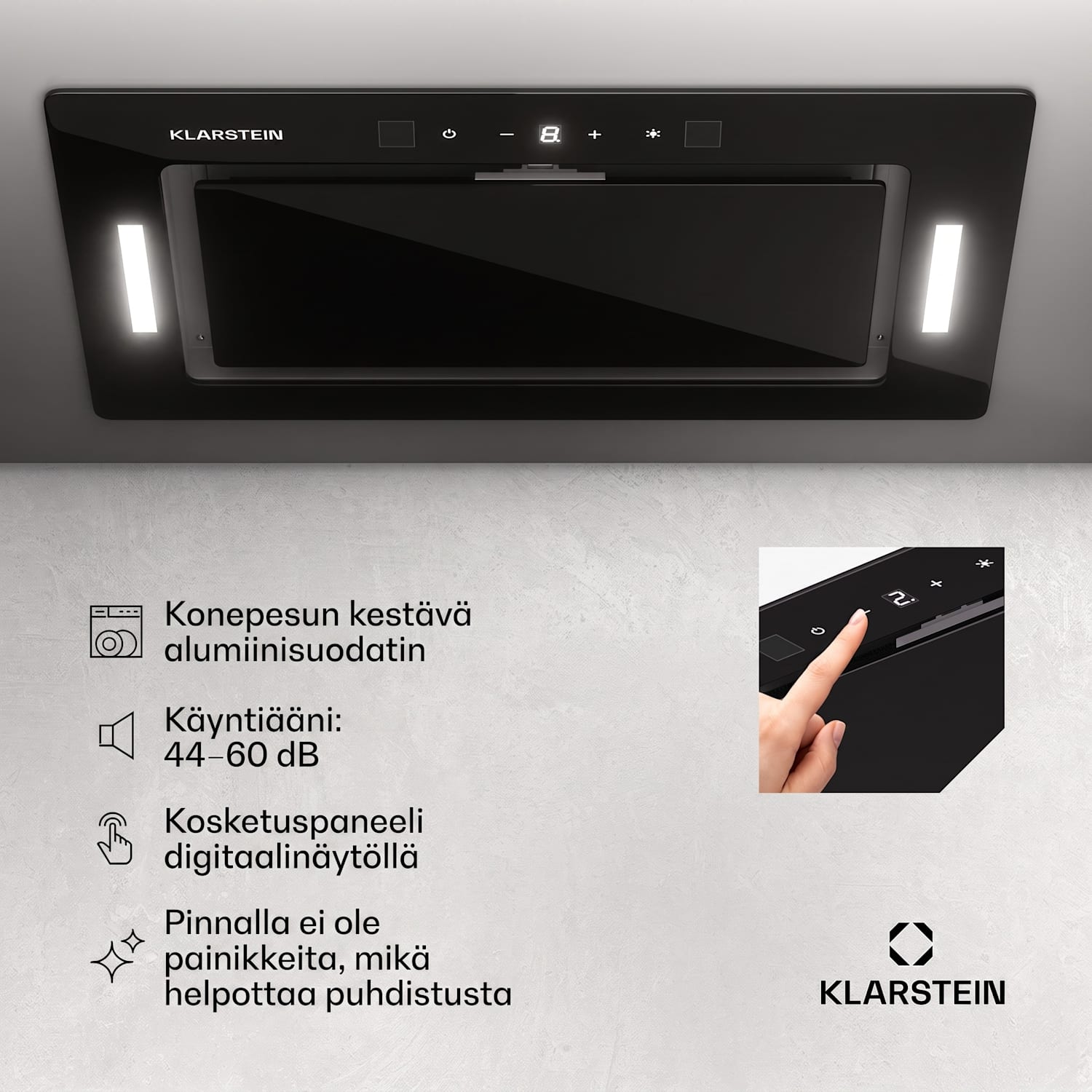 Hektor Eco -liesituuletin 60 cm 466 m³/h kosketus lasi 72 cm | 466 m³/h | Musta