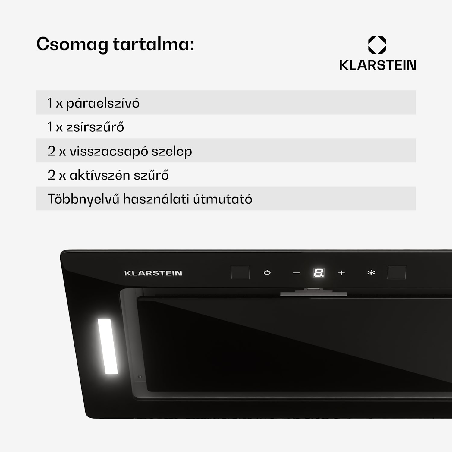 Hektor Eco, páraelszívó, 72 cm, 466 m³/ó, érintéses vezérlés, üveg 72 cm | Fekete
