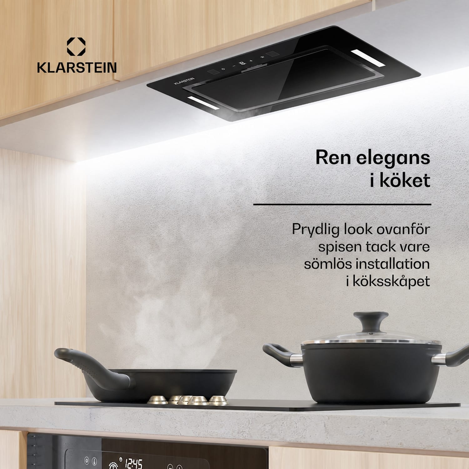Hektor Eco integrerad fläkt 72 cm 466 m³/h touchkontroll glas 72 cm | 466 m³/h | Svart