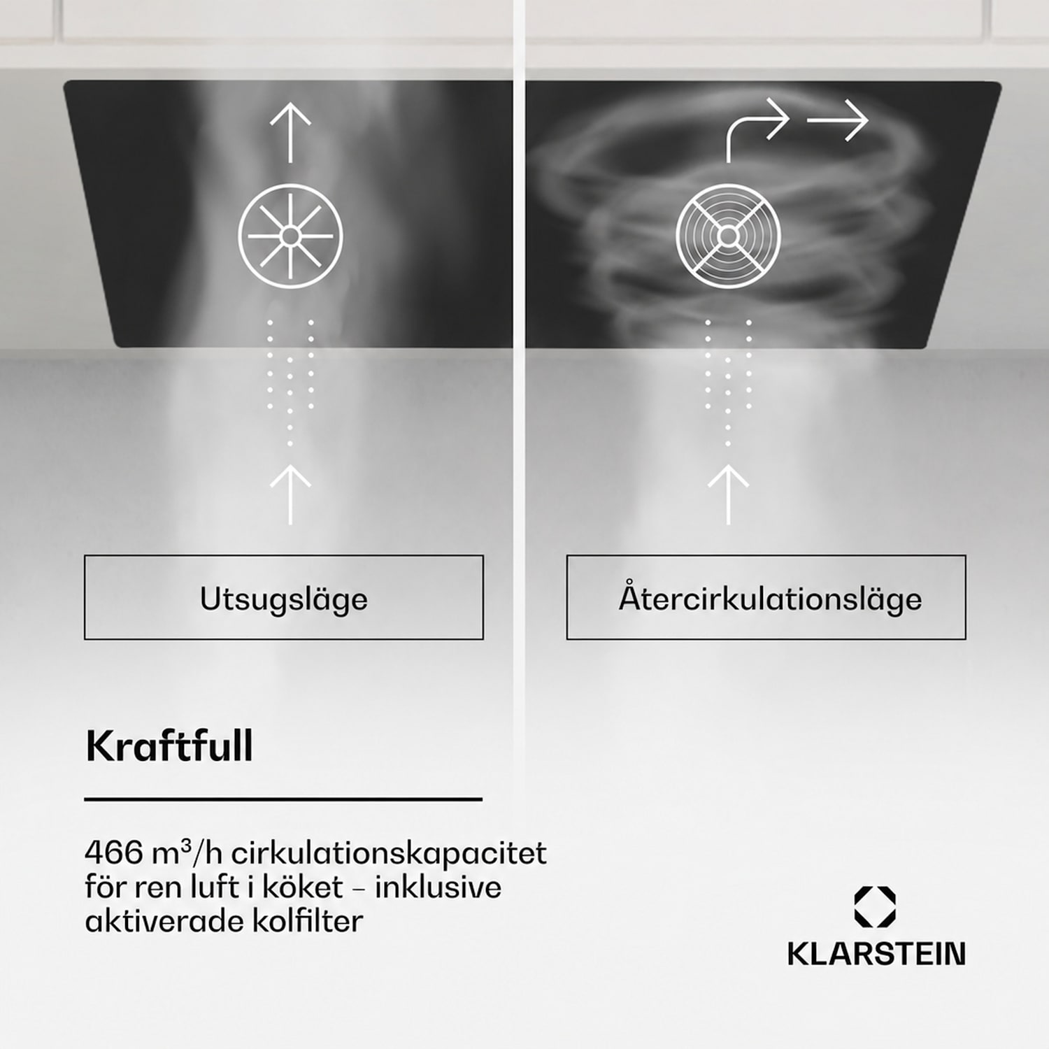 Hektor Eco integrerad fläkt 72 cm 466 m³/h touchkontroll glas 72 cm | 466 m³/h | Svart