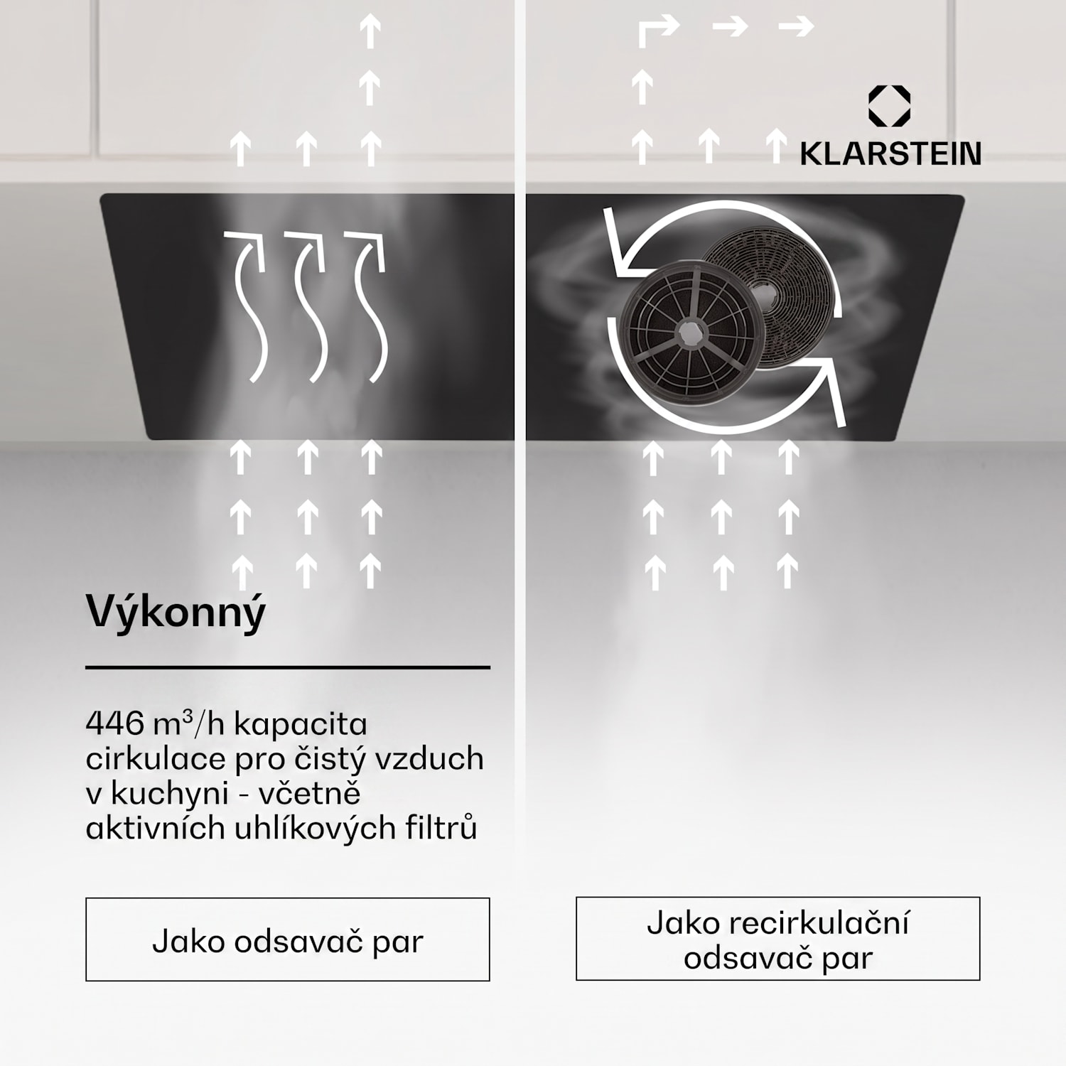 Hektor Eco, digestoř, 52 cm, 446 m³/h, dotykové ovládání, sklo 52 cm | Bílá