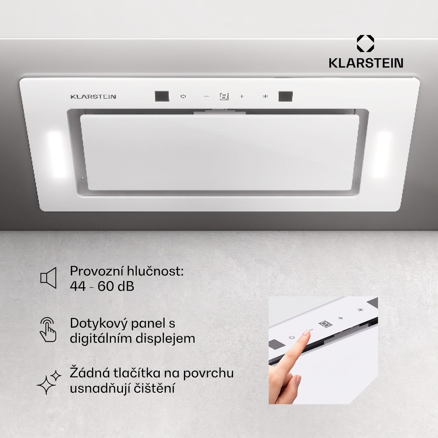 Hektor Eco, digestoř, 52 cm, 446 m³/h, dotykové ovládání, sklo 52 cm | Bílá