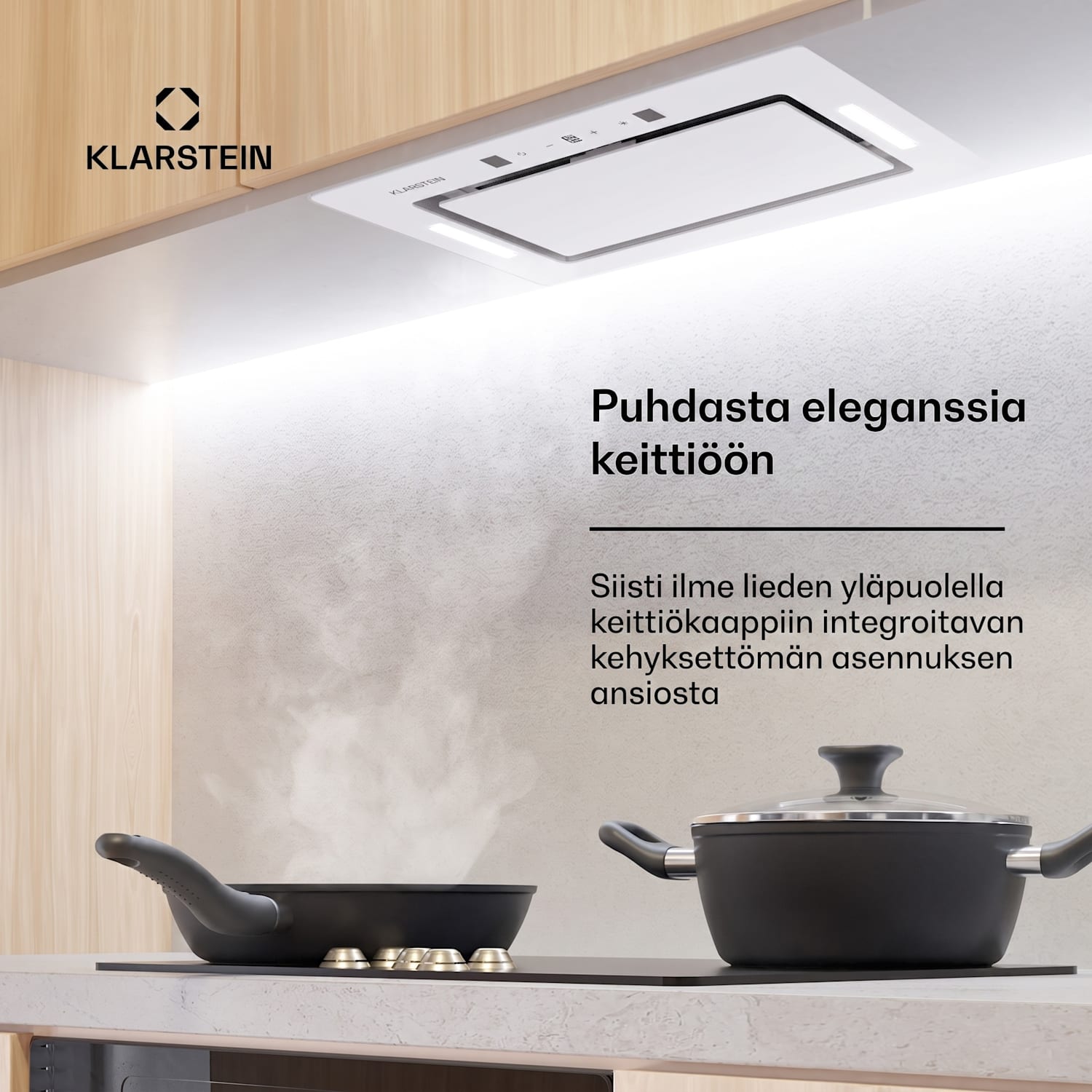 Hektor Eco -liesituuletin 52 cm 446 m³/h kosketus lasi 52 cm | 466 m³/h | Valkoinen