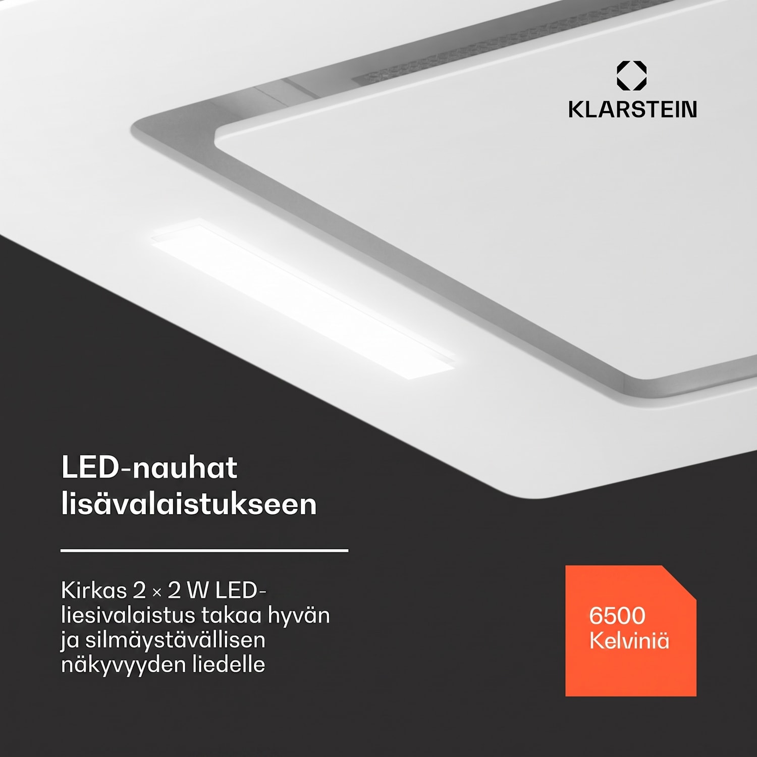 Hektor Eco -liesituuletin 52 cm 446 m³/h kosketus lasi 52 cm | 466 m³/h | Valkoinen