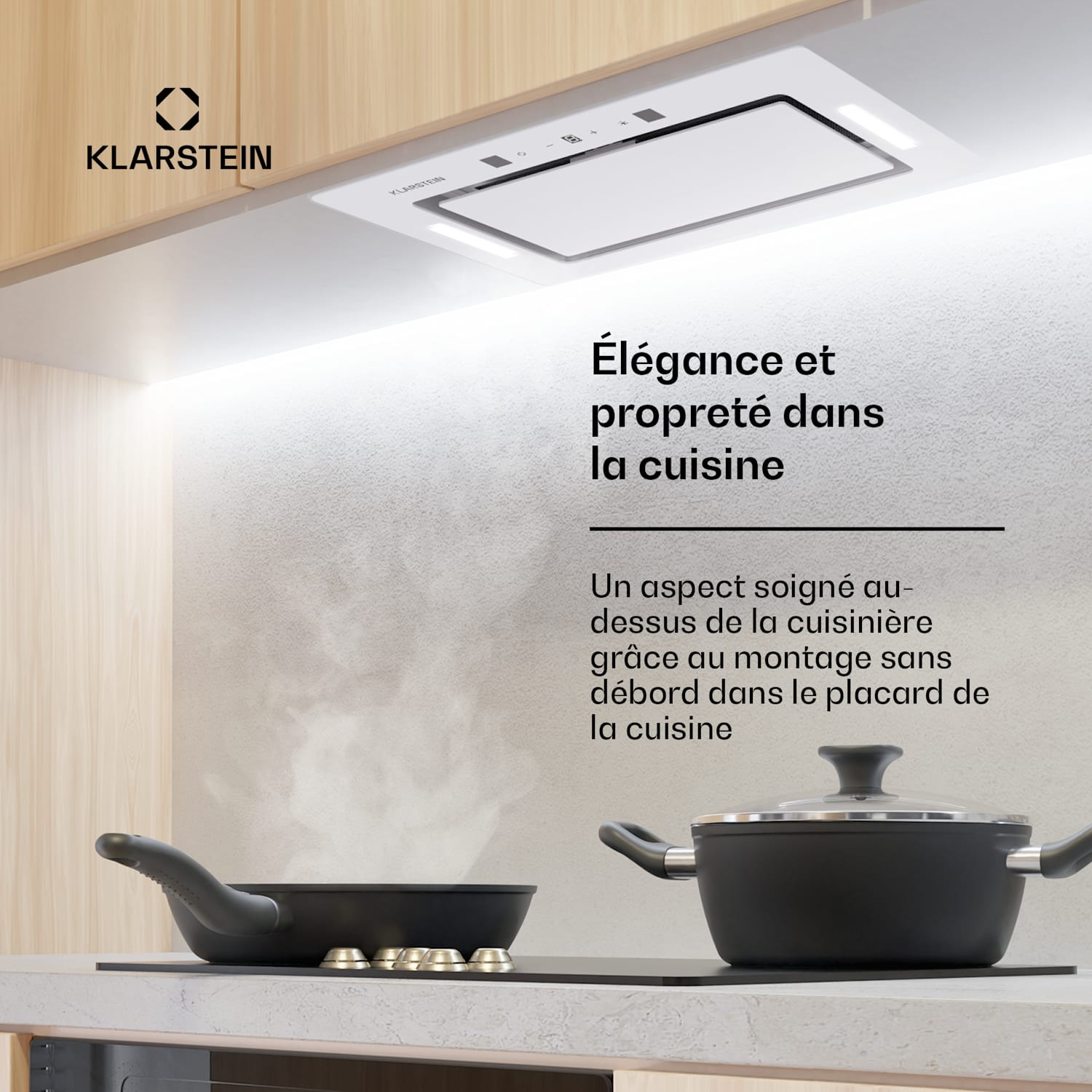 Hektor Eco ventilatormodule 52 cm 466 m³/h touch glas 52 cm | Wit