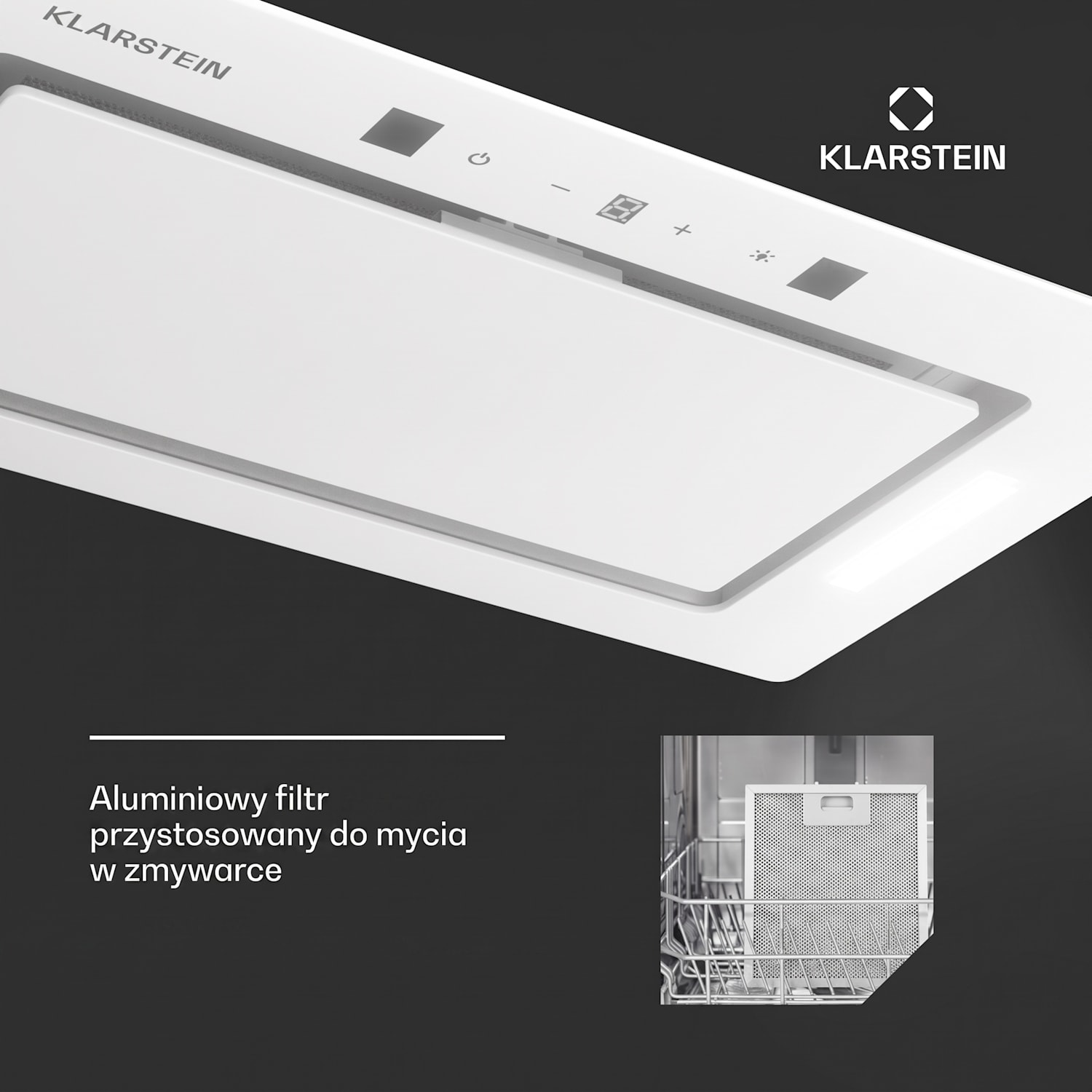 Hektor Eco, okap kuchenny do zabudowy, 52 cm, 446 m³/h, panel dotykowy, szkło 52 cm | Biały