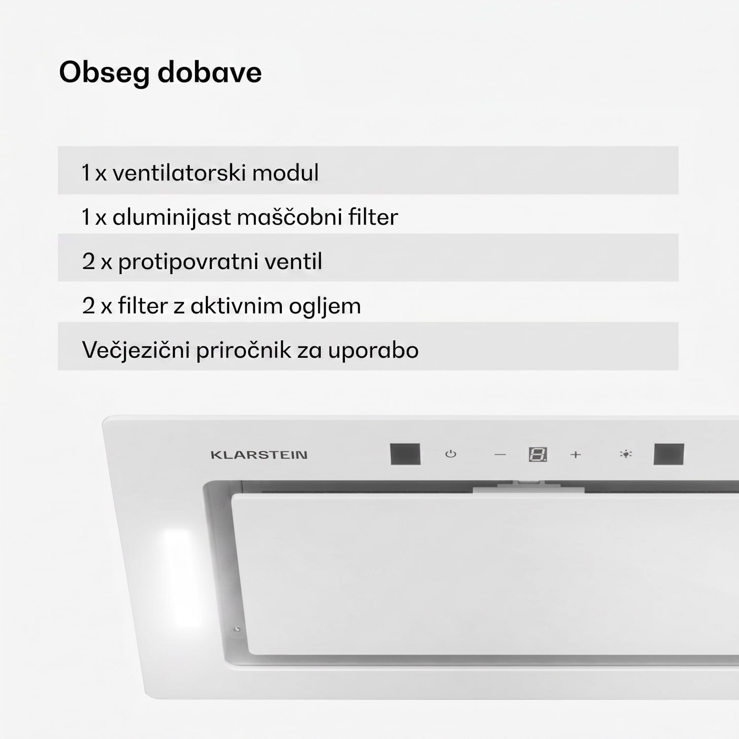 Hektor Eco, kuhinjska napa, 52 cm, 466 m³/h, upravljanje na dotik, steklo 52 cm | Bela