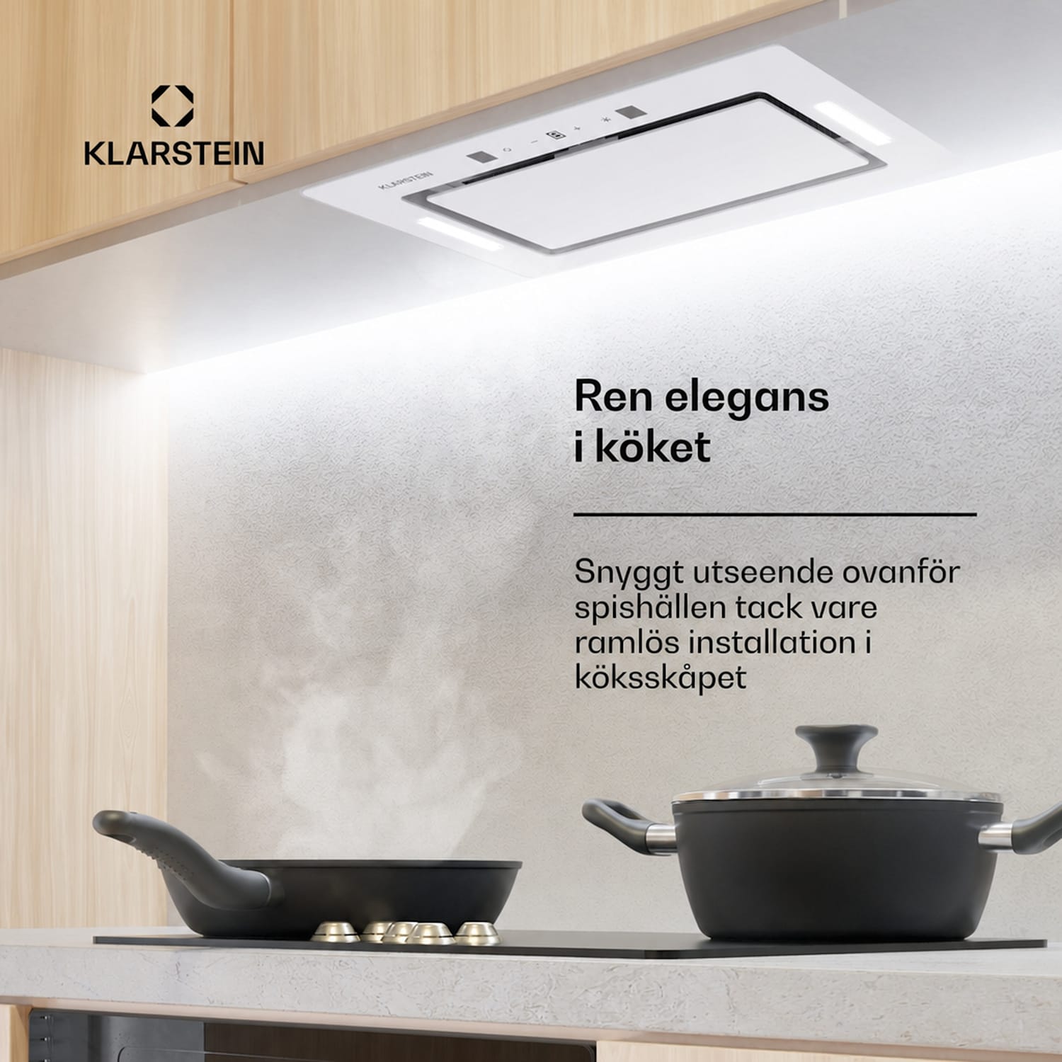 Hektor Eco integrerad fläkt 52 cm 446 m³/h touchkontroll glas 52 cm | 466 m³/h | Vit