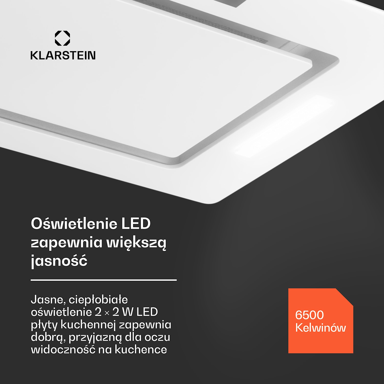 Hektor Eco, okap kuchenny do zabudowy, 72 cm, 466 m³/h, panel dotykowy, szkło 72 cm | Biały