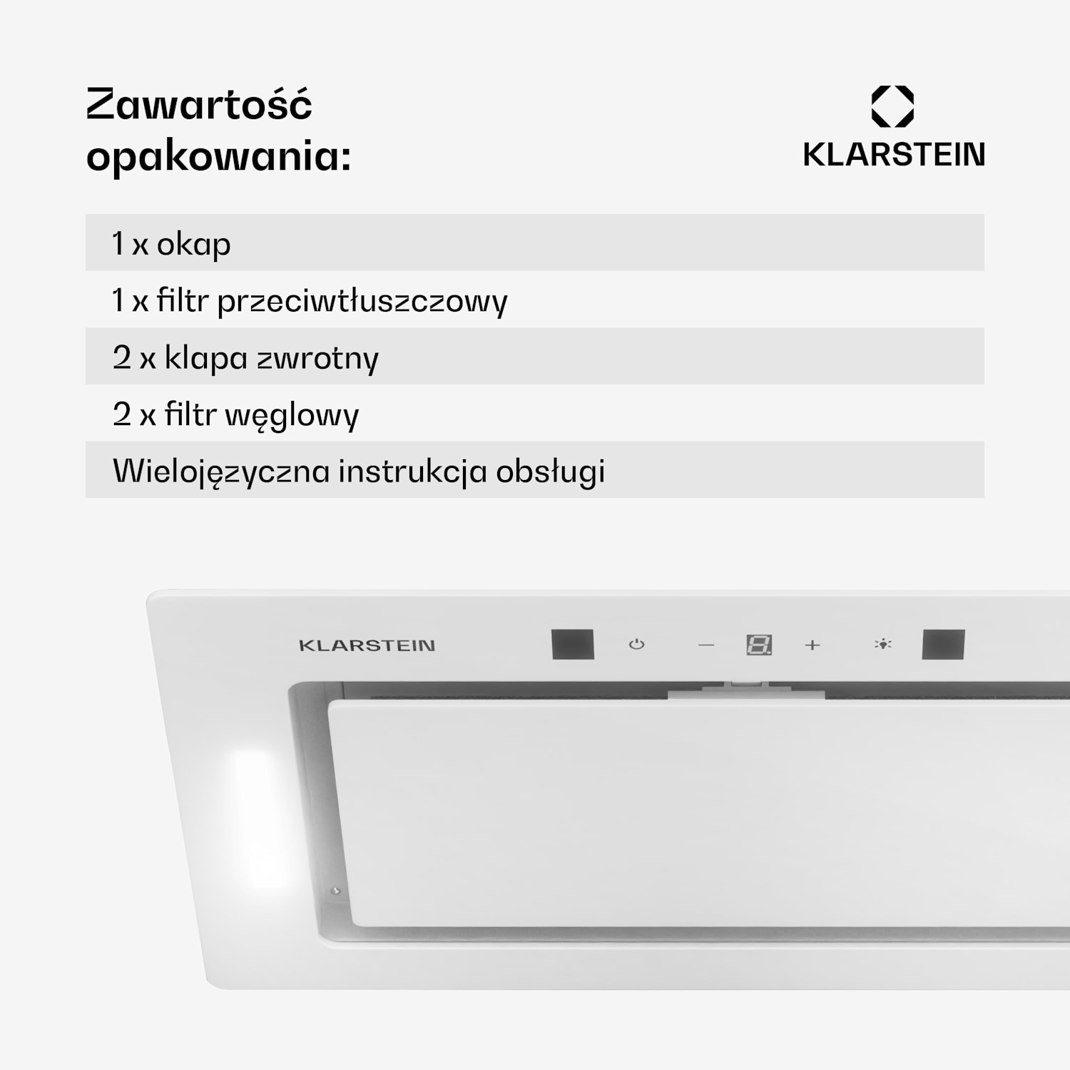 Hektor Eco, okap kuchenny do zabudowy, 72 cm, 466 m³/h, panel dotykowy, szkło 72 cm | Biały