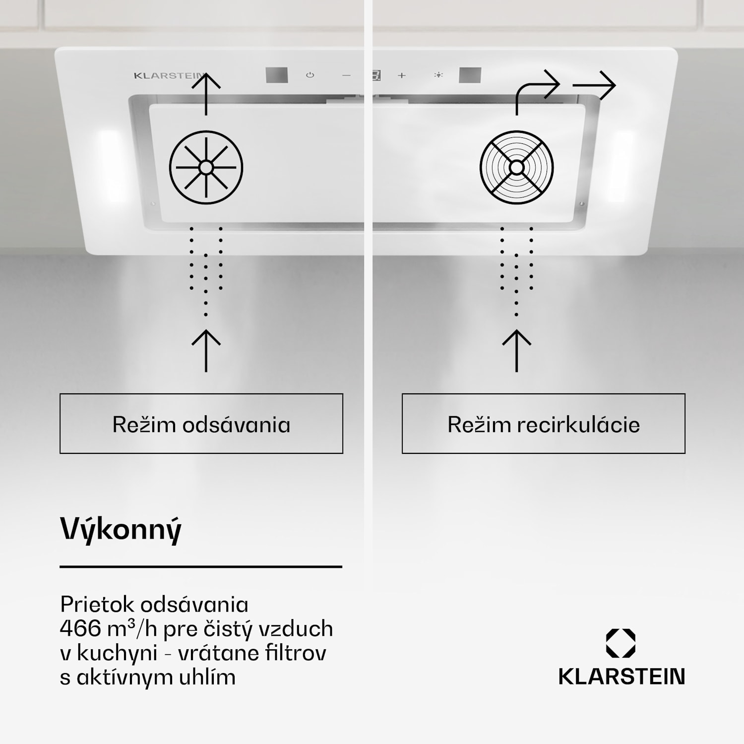 Hektor Eco, digestor, 72 cm, 466 m³/h, dotykové ovládanie, sklo 72 cm | Biela