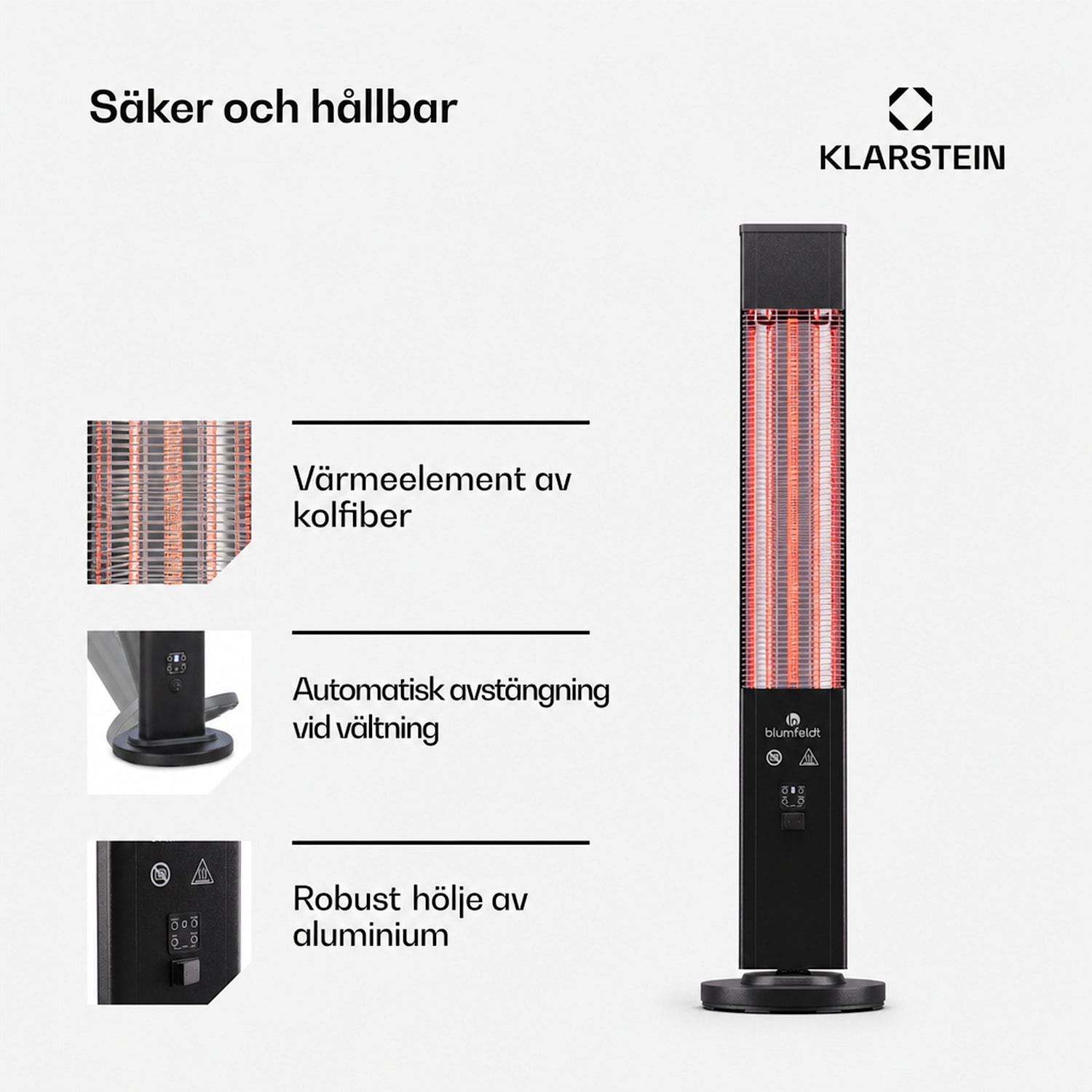 Heat Guru 3000 Infravärmare 3 000 W 3 nivåer fjärrkontroll 3000 W | Svart