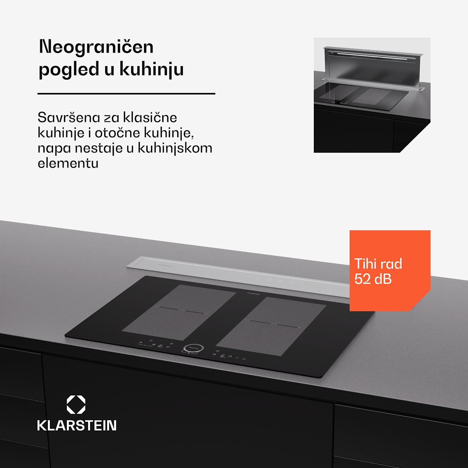 Royal Flush Eco 90, napa, 90 cm, 604 m³/h, EEK A++, uključujući filtere s aktivnim ugljenom 90 cm | Nehrđajući čelik