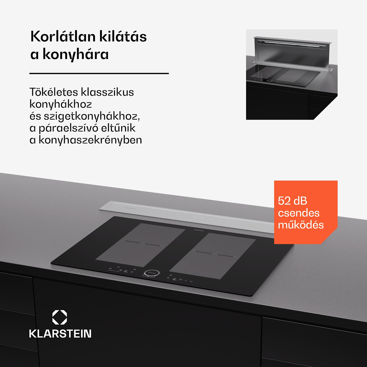 Royal Flush Eco 90, páraelszívó, 90 cm, 604 m³/h, EEK A++, aktívszén szűrőkkel együtt 90 cm | Rozsdamentes acél