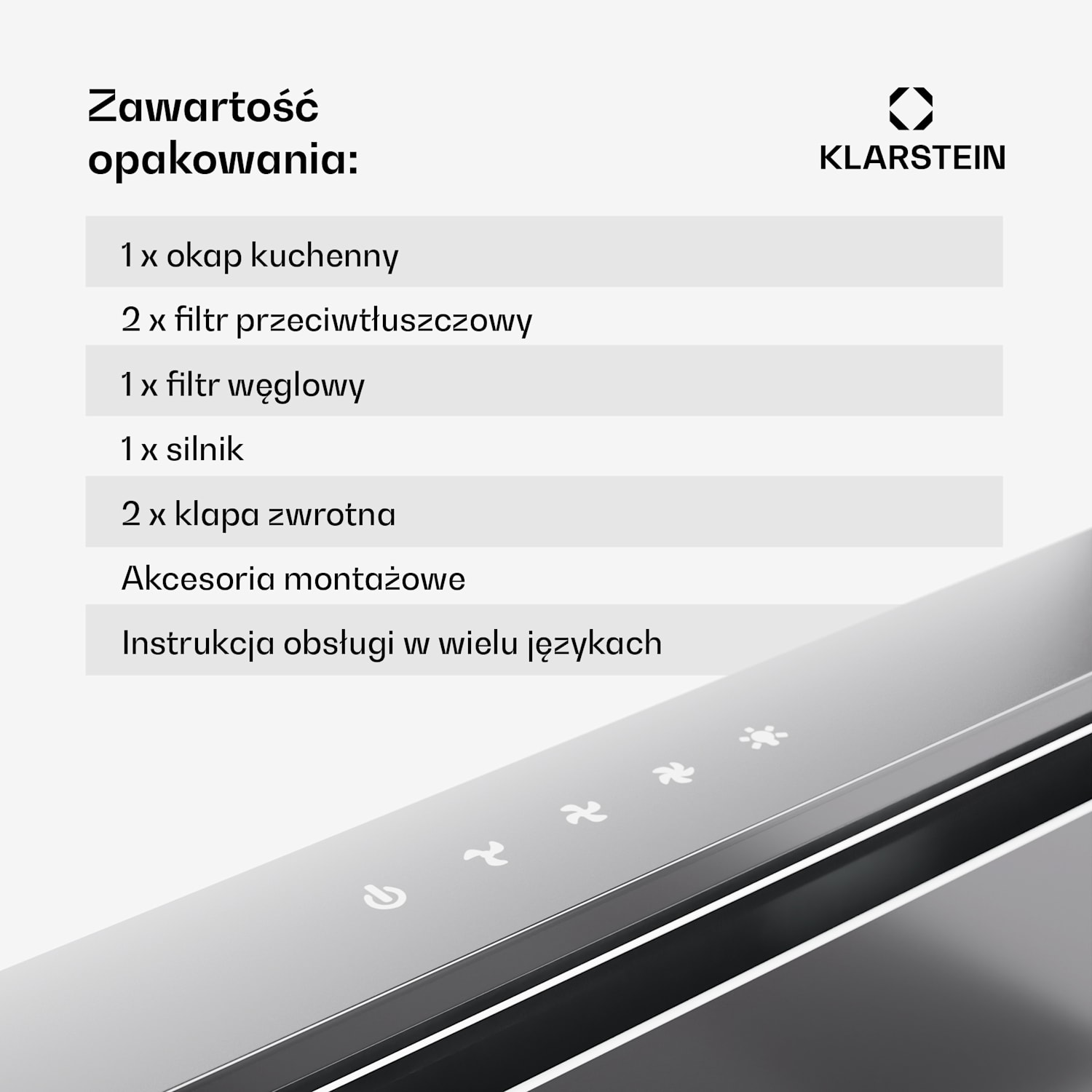 Royal Flush Eco 90, okap kuchenny blatowy, 90 cm, 604 m³/h, A++, filtry węglowe 90 cm | Stal nierdzewna