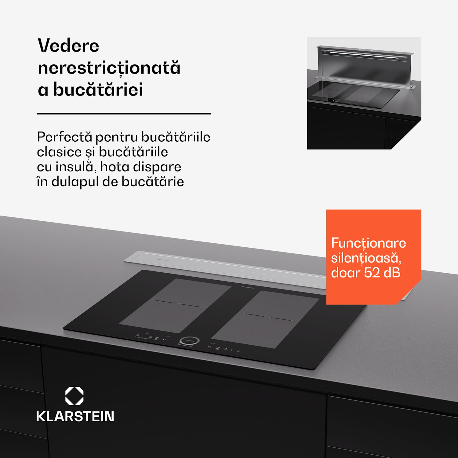 Royal Flush Eco 90, hota, 90 cm, 604 m³/h, EEK A++, inclusiv filtre cu carbon activat 90 cm | Oțel inoxidabil