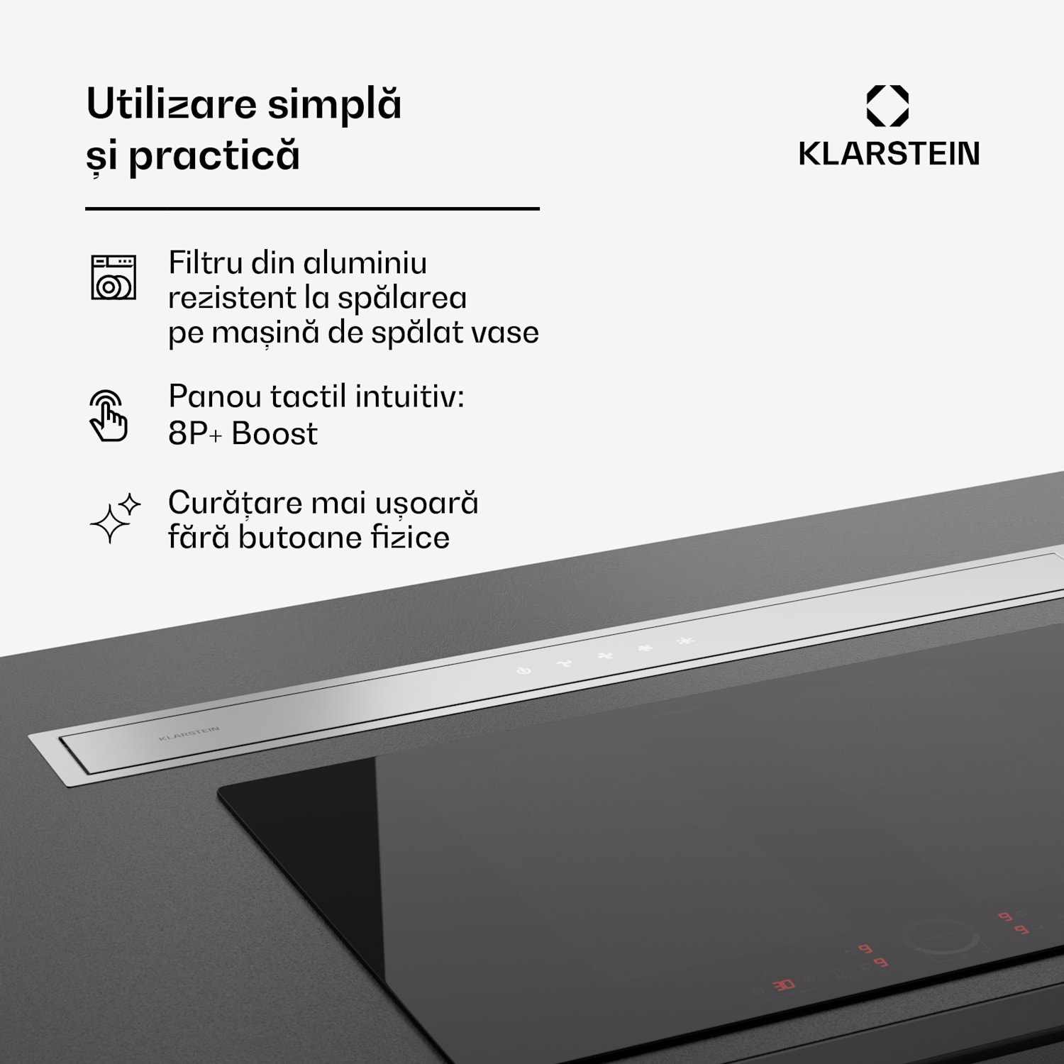 Royal Flush Eco 90, hota, 90 cm, 604 m³/h, EEK A++, inclusiv filtre cu carbon activat 90 cm | Oțel inoxidabil