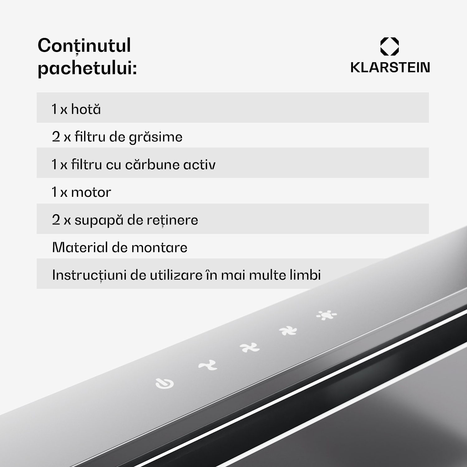 Royal Flush Eco 90, hota, 90 cm, 604 m³/h, EEK A++, inclusiv filtre cu carbon activat 90 cm | Oțel inoxidabil
