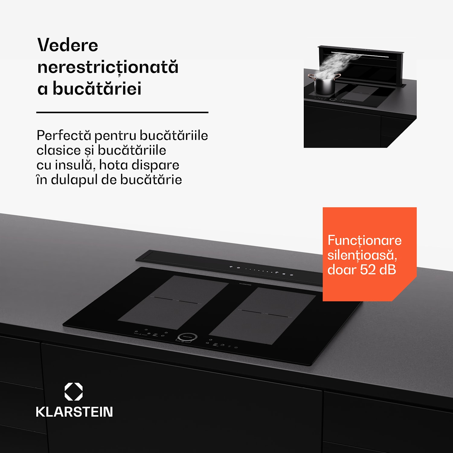 Royal Flush Eco 75, hotă, 75 cm, 604 m³/h, EEK A++, inclusiv filtre 