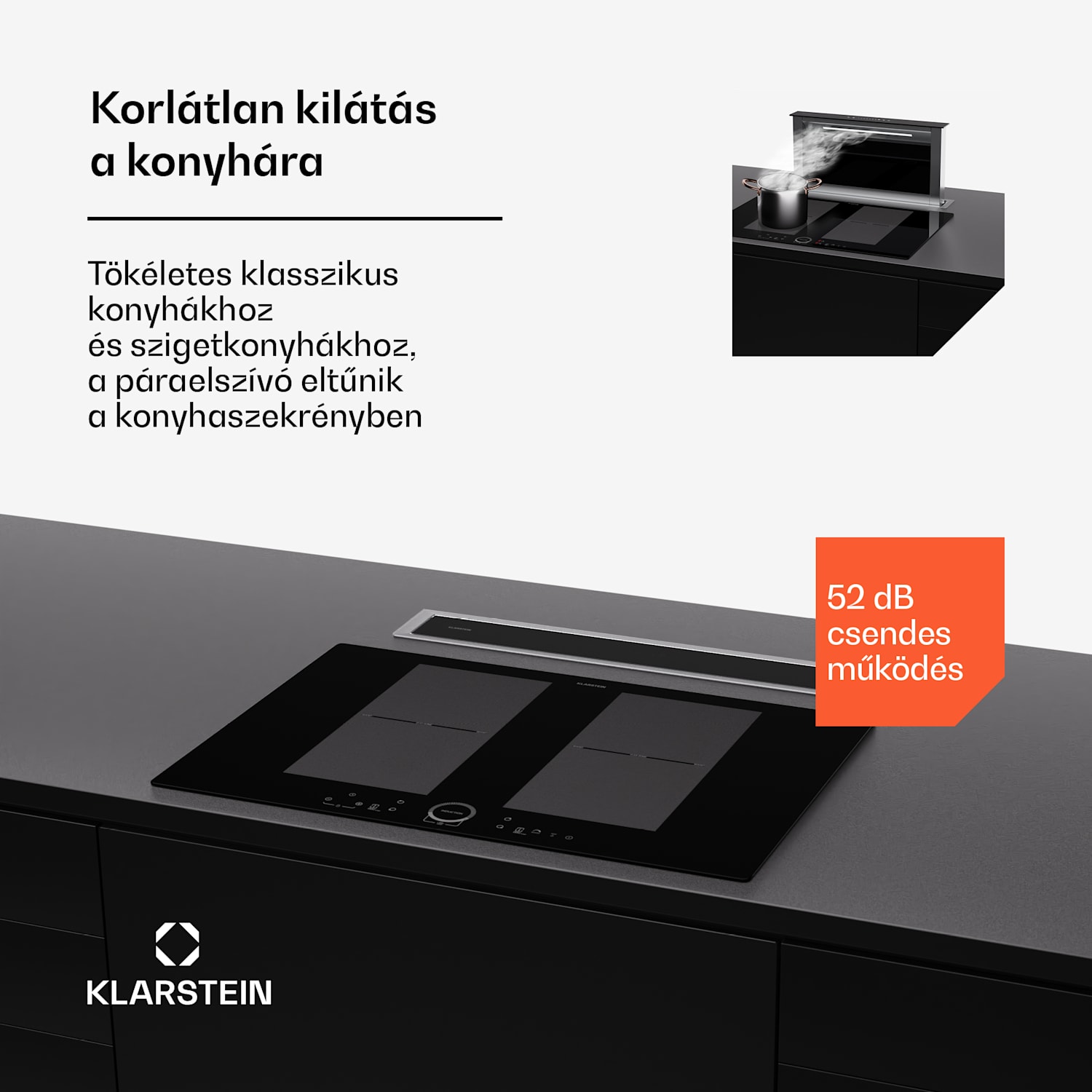 Royal Flush Eco Slim 60, páraelszívó, 60 cm, 650 m³/h, EEK A 60 cm | Fekete / Ezüst metál