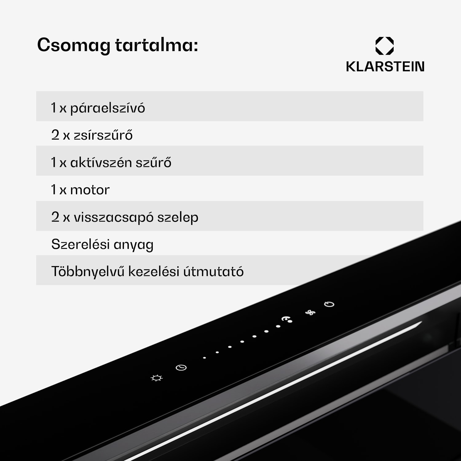 Royal Flush Eco Slim 60, páraelszívó, 60 cm, 650 m³/h, EEK A 60 cm | Fekete / Ezüst metál