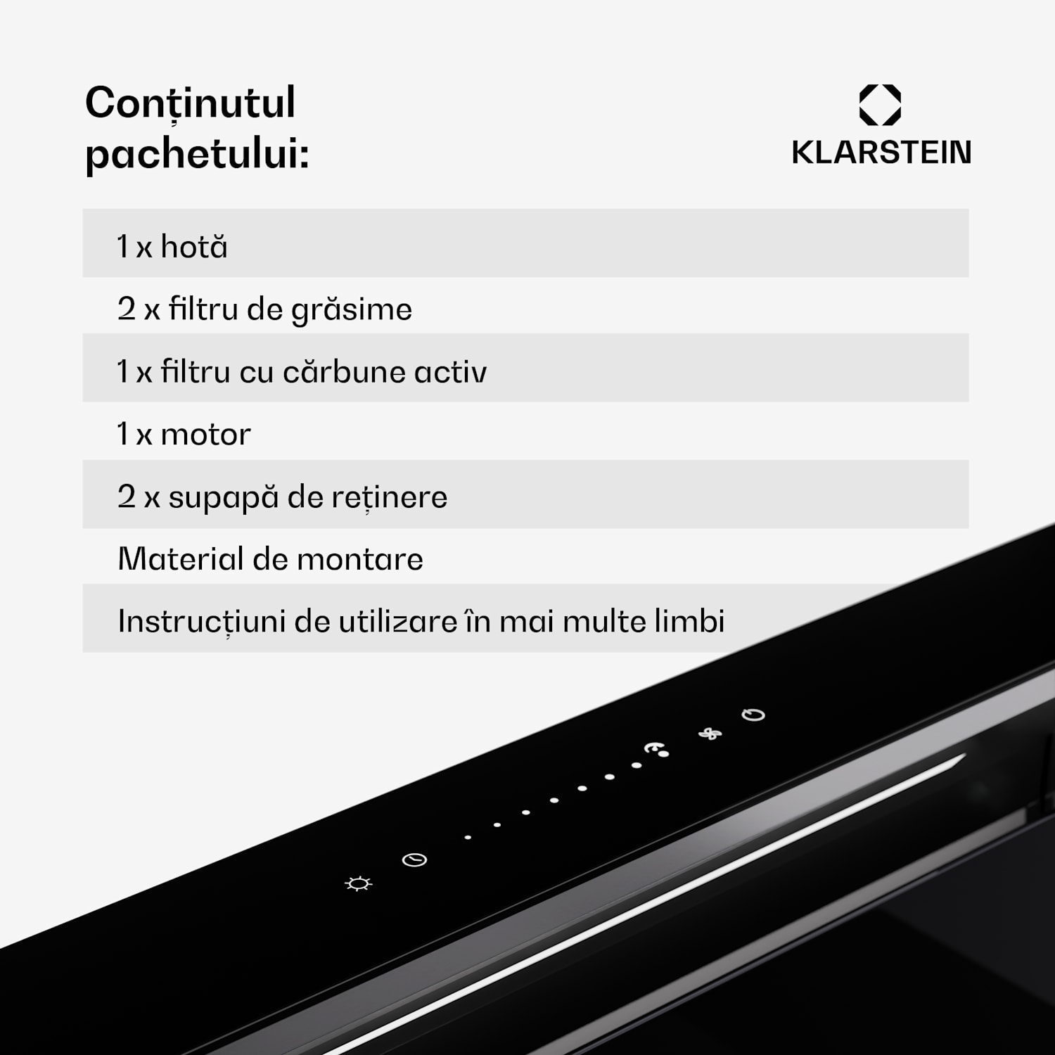 Royal Flush Eco Slim 60, hotă, 60 cm, 650 m³/h, EEK A 60 cm | Negru / Argintiu metalizat