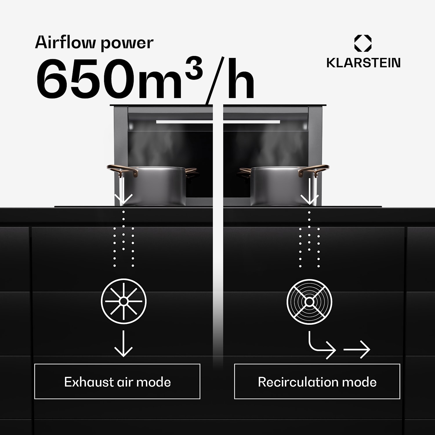 Royal Flush Eco Slim 60 -liesituuletin 60 cm 650 m³/h energiatehokkuusluokka A 